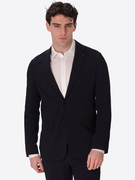 Semi-Tailored Jacket Firenze In Super-Comfort Embossed Striped Fabric