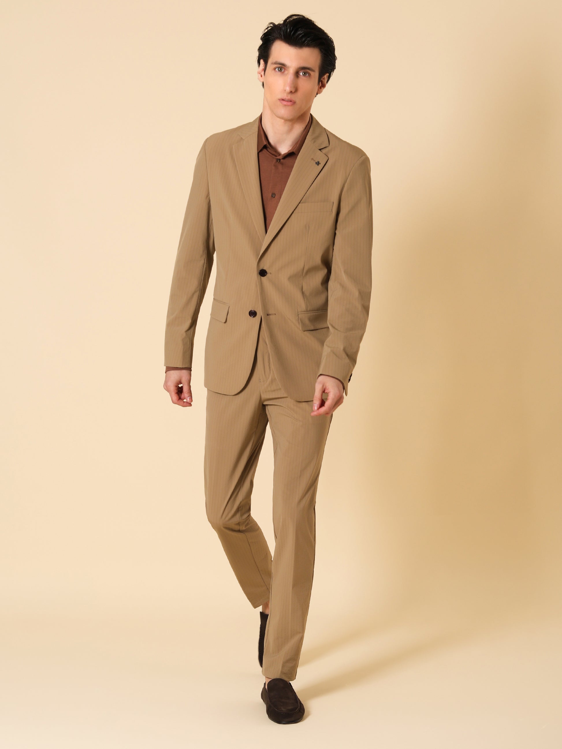 Tonfarbener gestreifter Tailoring-Anzug Carrubo aus Super-Comfort Stoff
