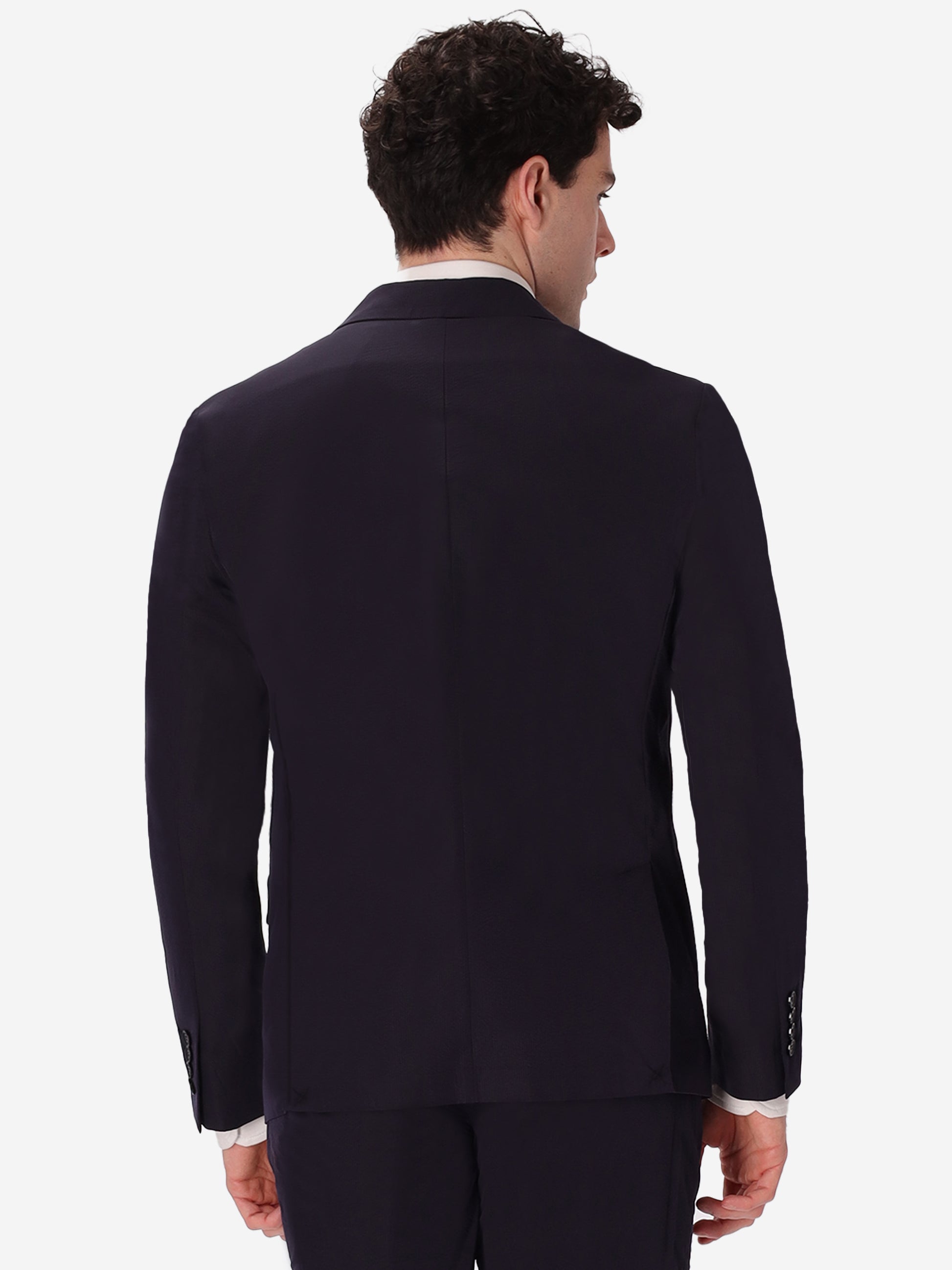 Double-Breasted Semi-Tailored Jacket Arezzo In Super-Comfort Embossed Fine Stripe Fabric