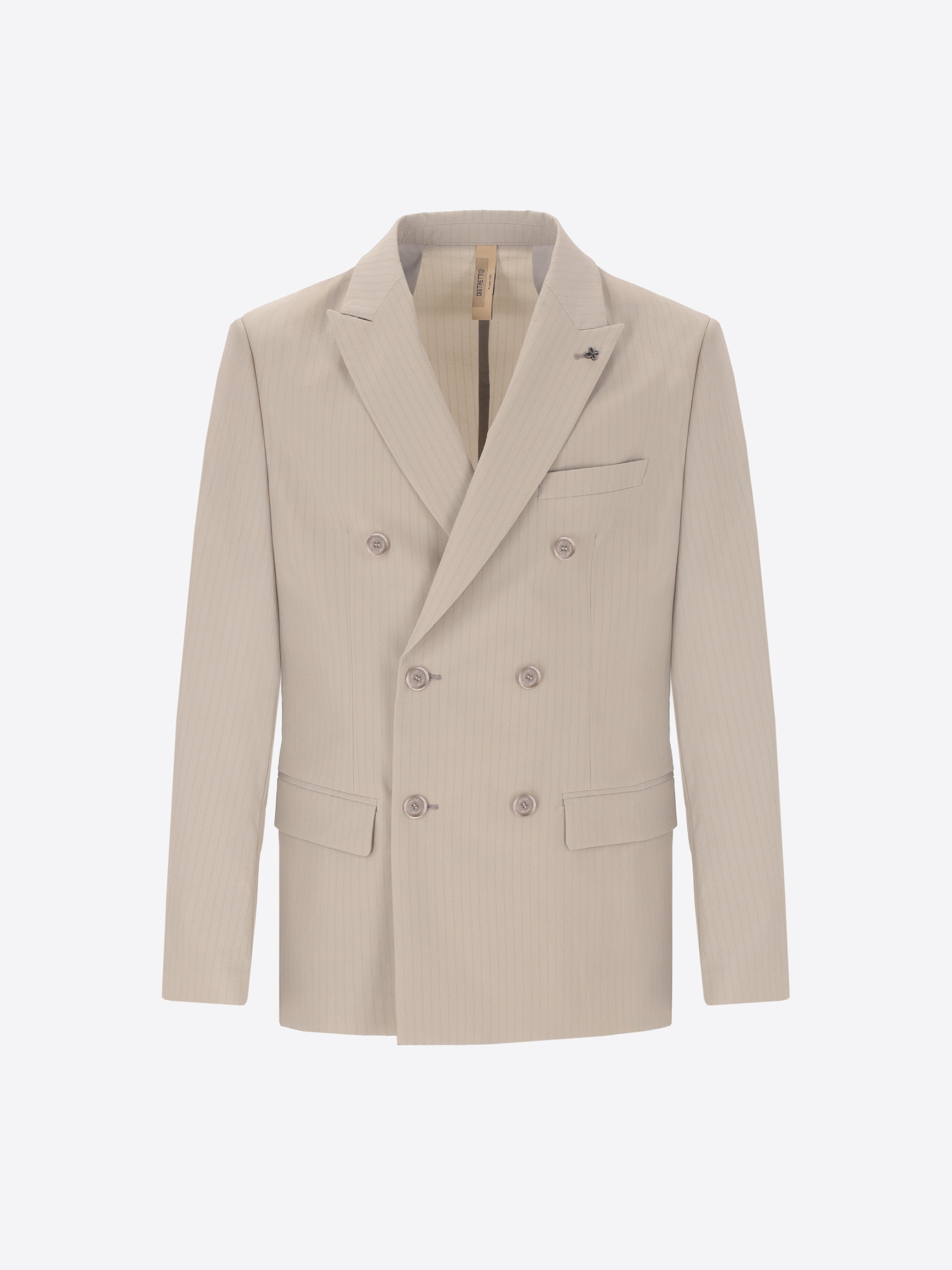 Light Grey Striped Double-Breasted Tailoring Suit Carrubo in Super-Comfort Fabric