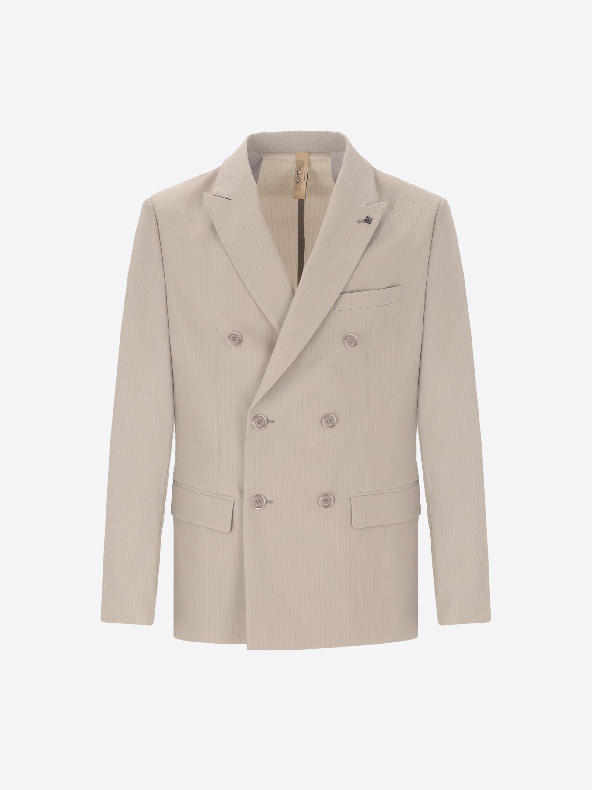 Light Grey Striped Double-Breasted Tailoring Suit Carrubo in Super-Comfort Fabric