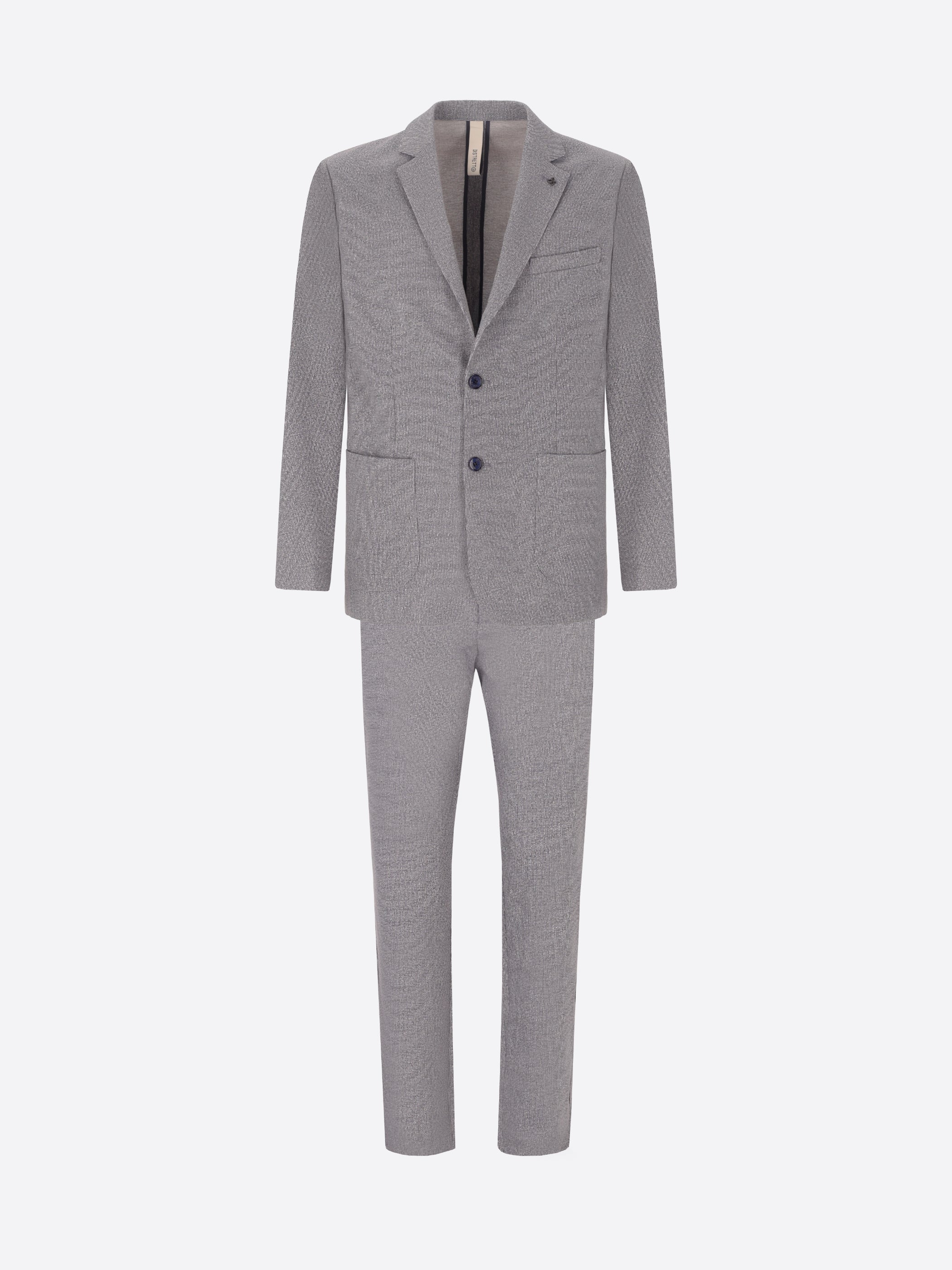Blue Prezzemolo Suit In Technical Jersey Gauze Texture Print Fabric