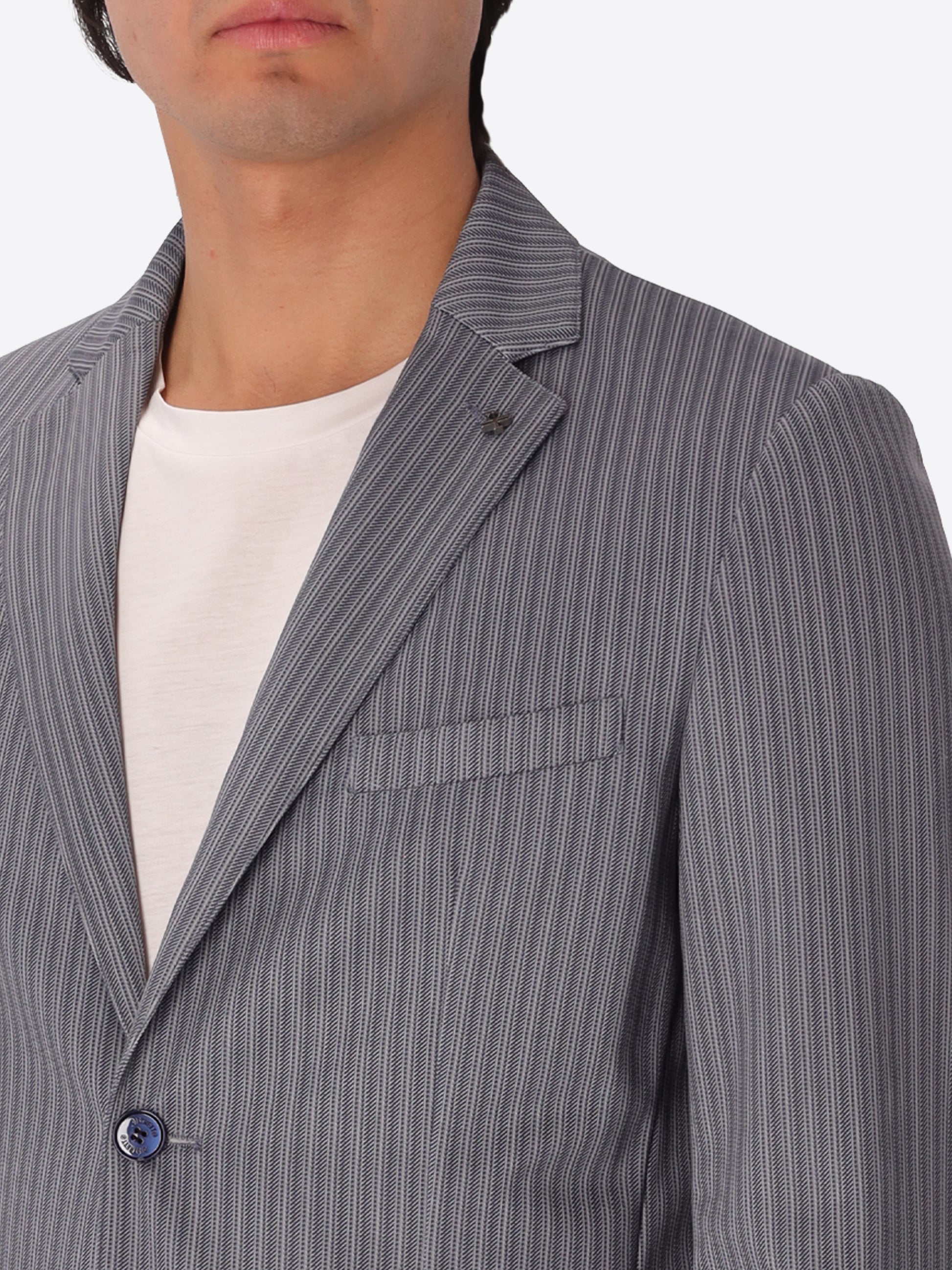 Suit Prugnolo In Technical Jersey Stripe Print Fabric