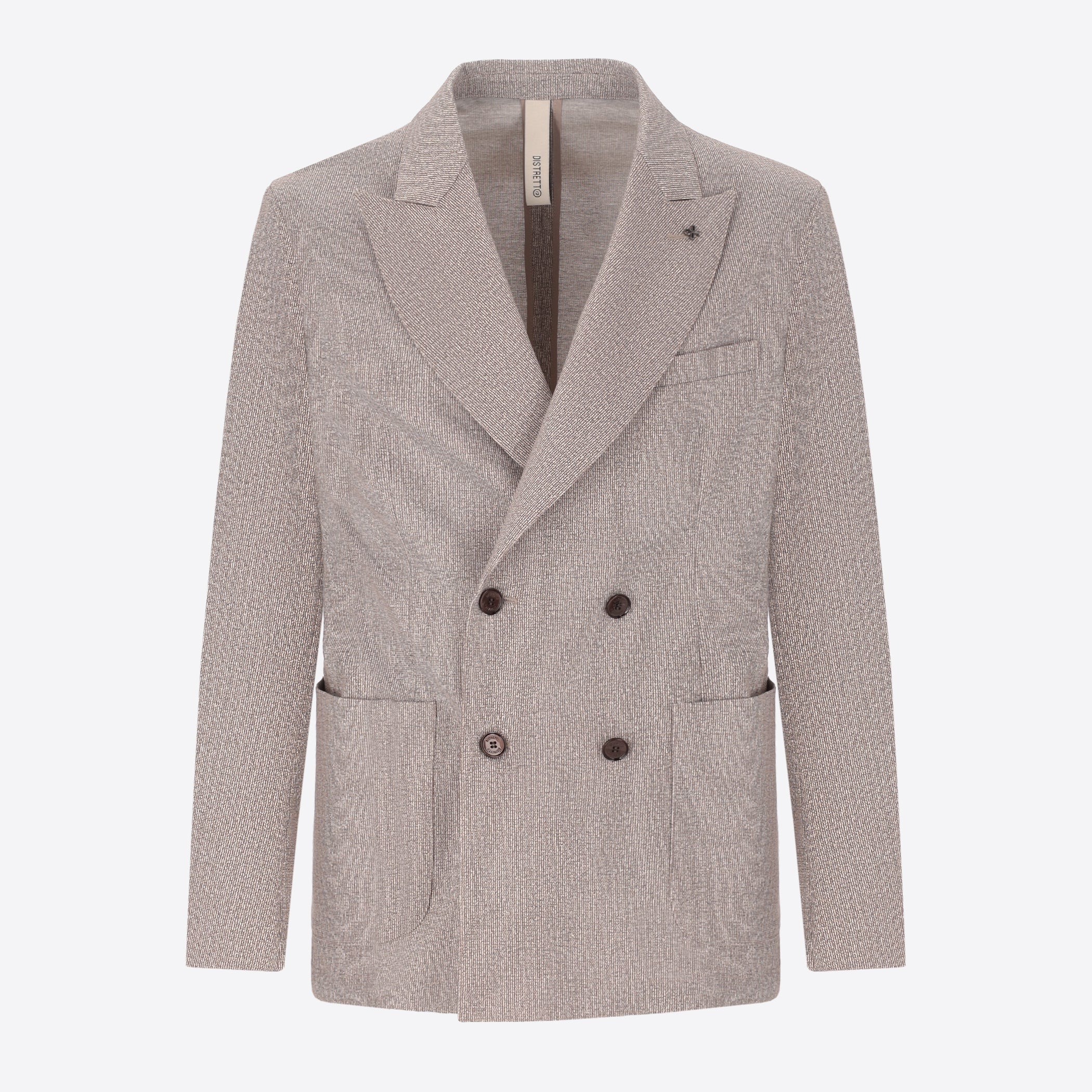 Double-Breasted Jacket Prezzemolo In Technical Jersey Gauze Texture Print Fabric