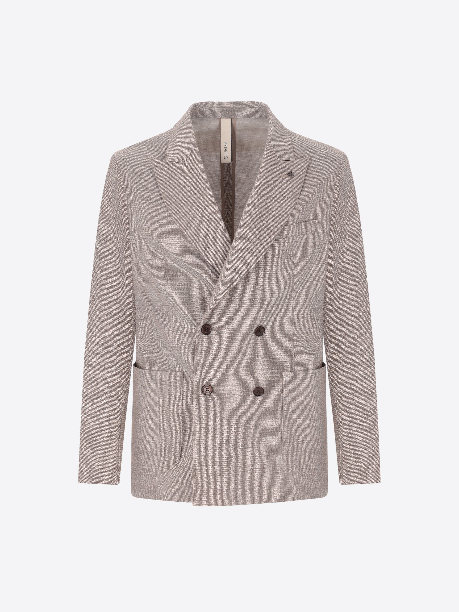 Double-Breasted Jacket Prezzemolo In Technical Jersey Gauze Texture Print Fabric