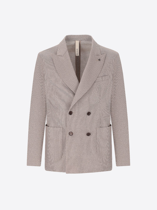 Double-Breasted Jacket Prezzemolo In Technical Jersey Gauze Texture Print Fabric
