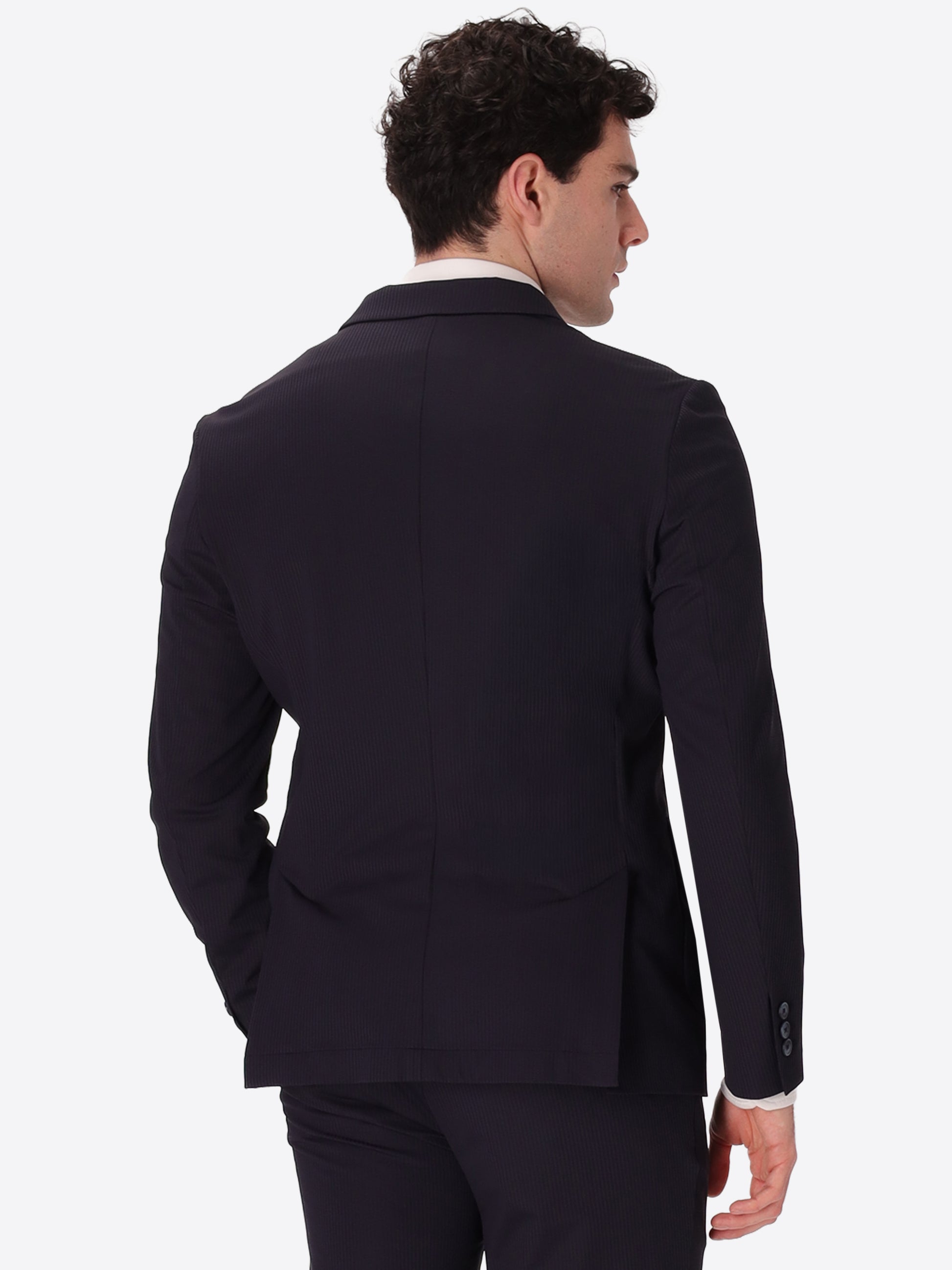 High-Perform12 Doppelreihige Jacke Leccio Aus Technischem Stretchgewebe Mit Reliefstreifen