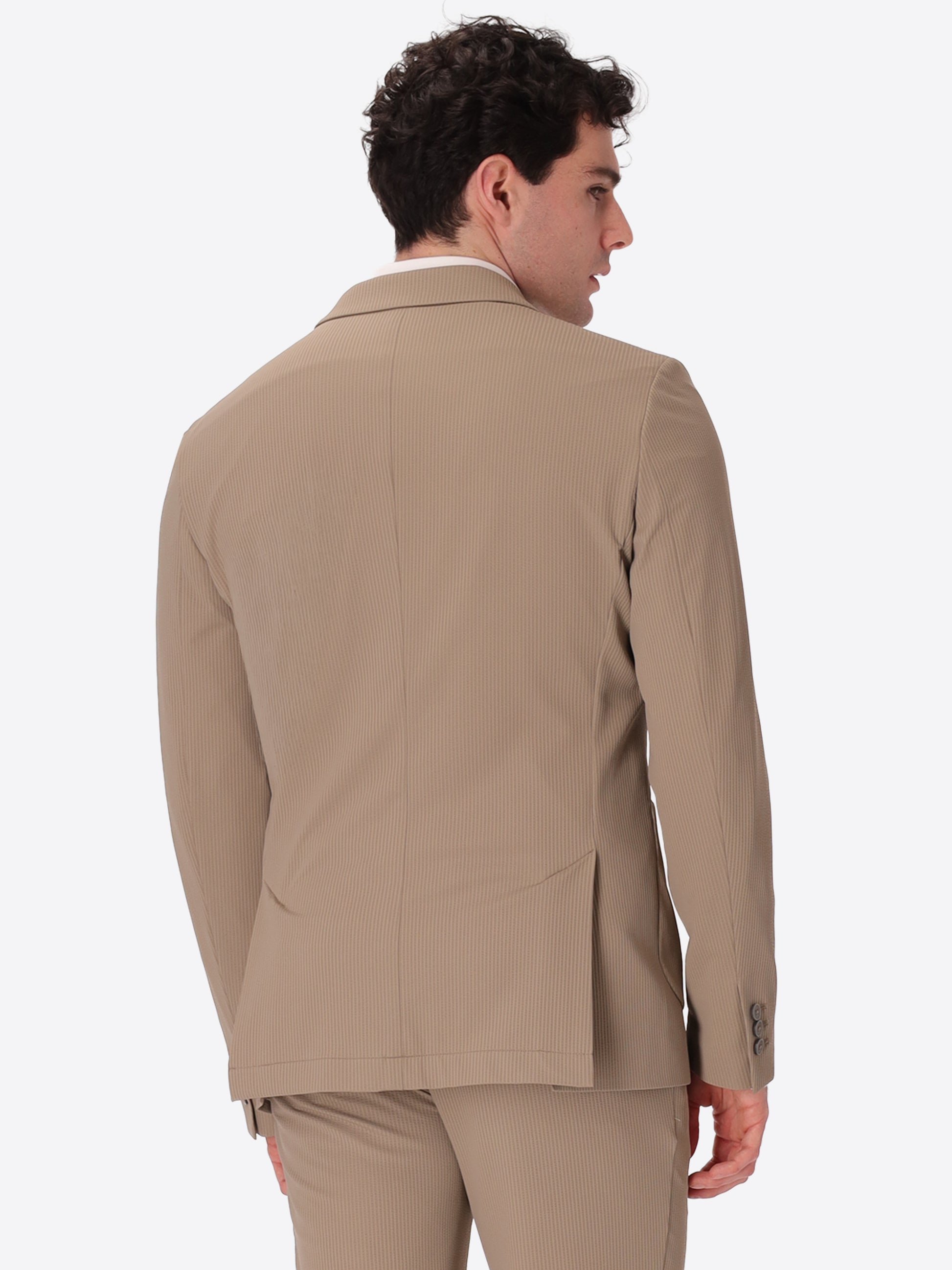 High-Perform12 Doppelreihige Jacke Leccio Aus Technischem Stretchgewebe Mit Reliefstreifen