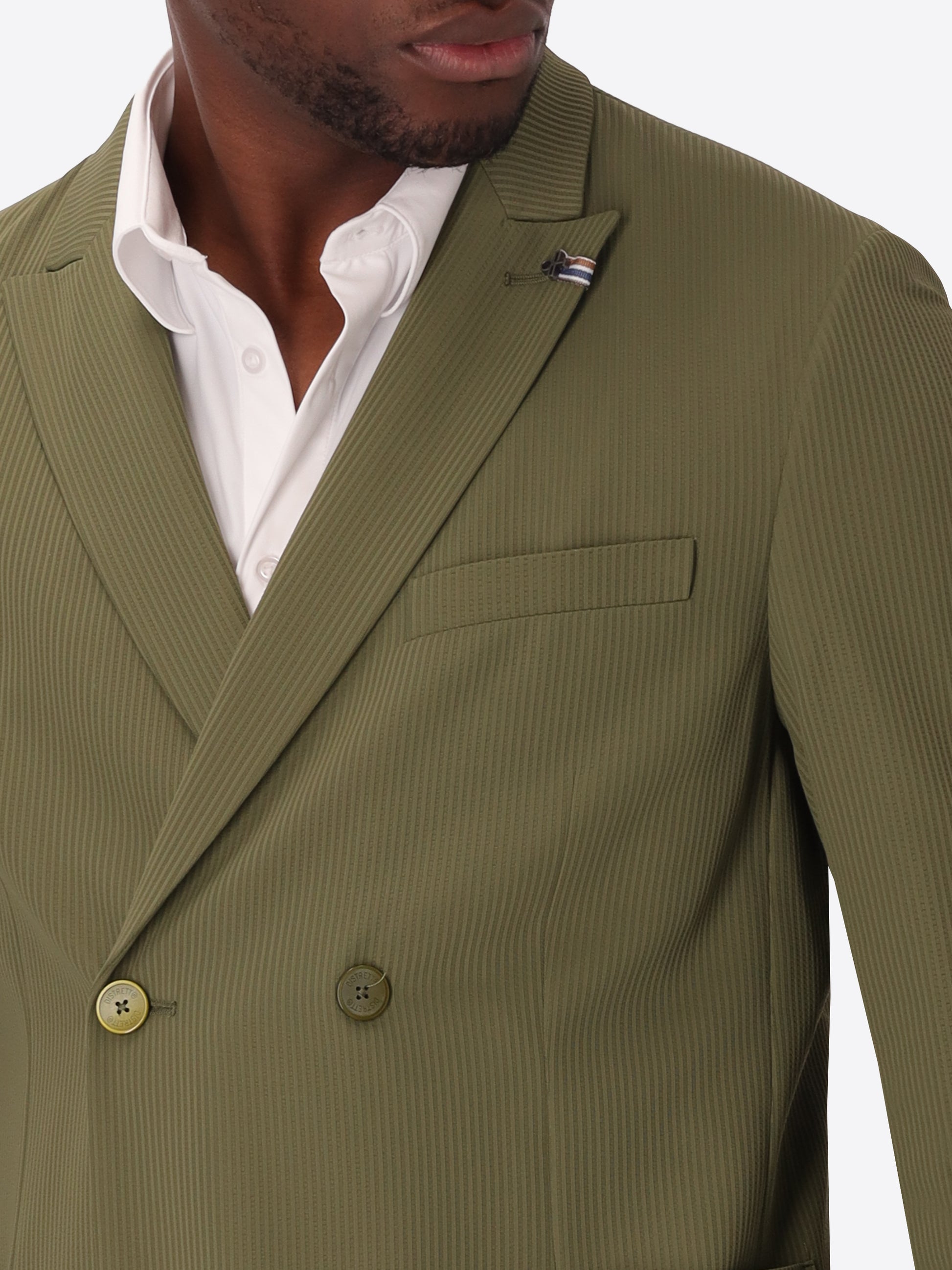 High-Perform12 Leccio Suit Moss In Raised-Stripe Technical Stretch Fabric