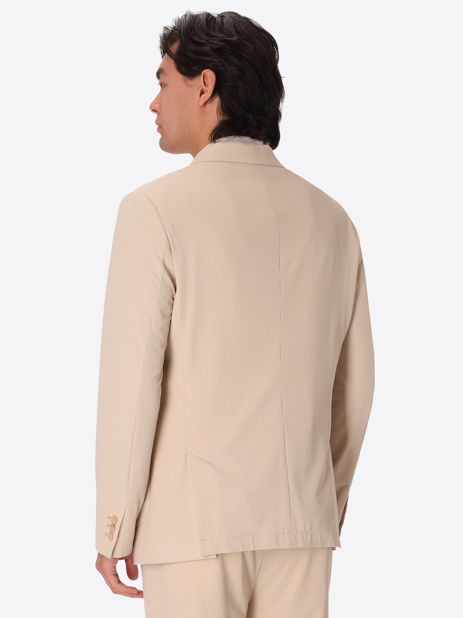 High-Perform12 Doppelreihige Jacke Leccio Aus Technischem Stretchgewebe Mit Reliefstreifen