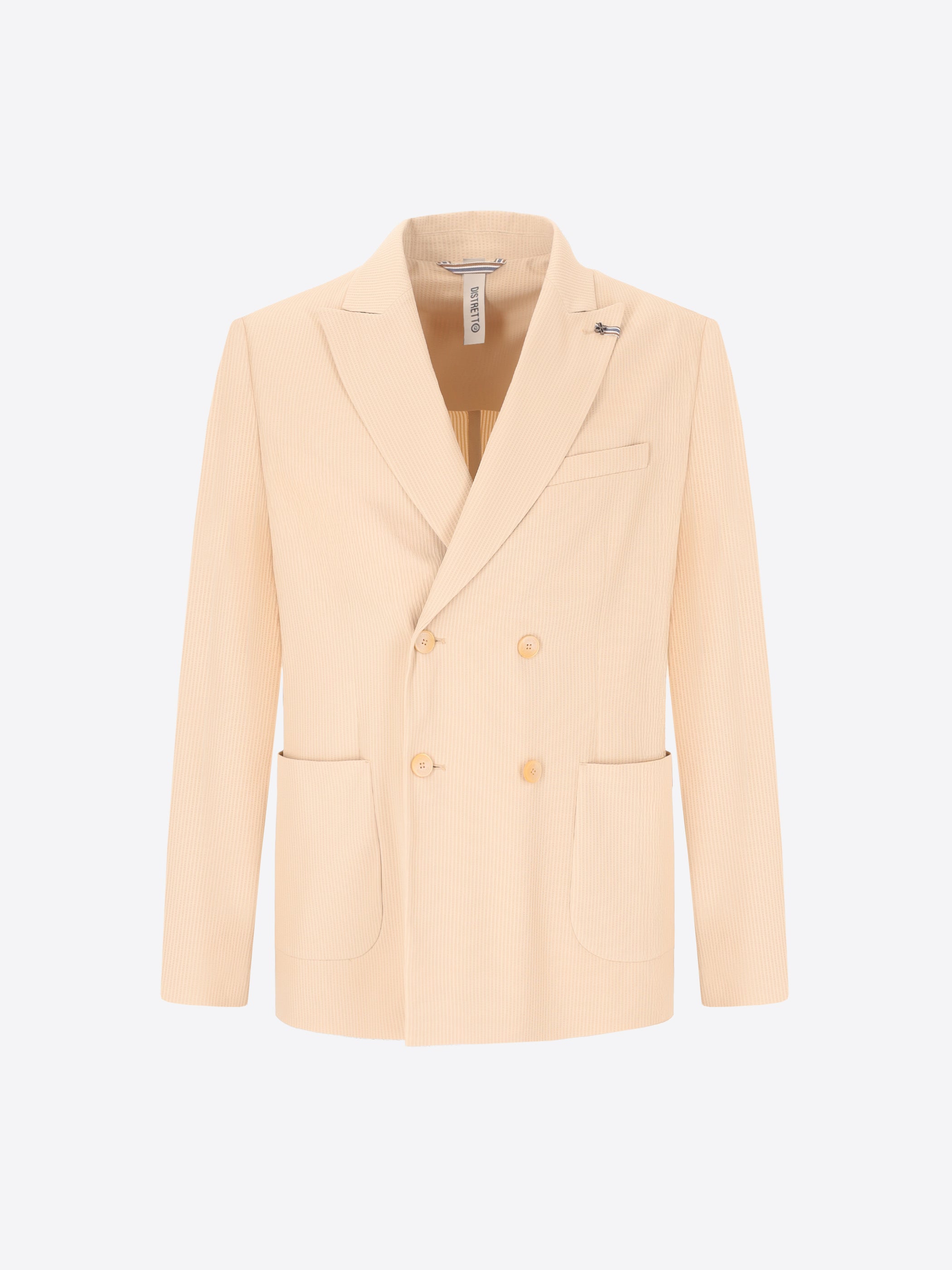 High-Perform12 Leccio Suit Travertine In Raised-Stripe Technical Stretch Fabric