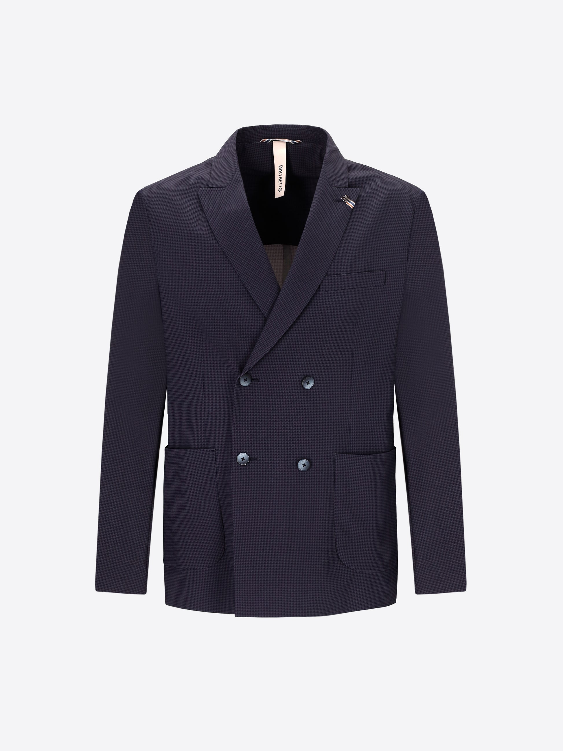 High-Perform12 Sequoia Suit Blue In Printed Micro-Patterned Fabric