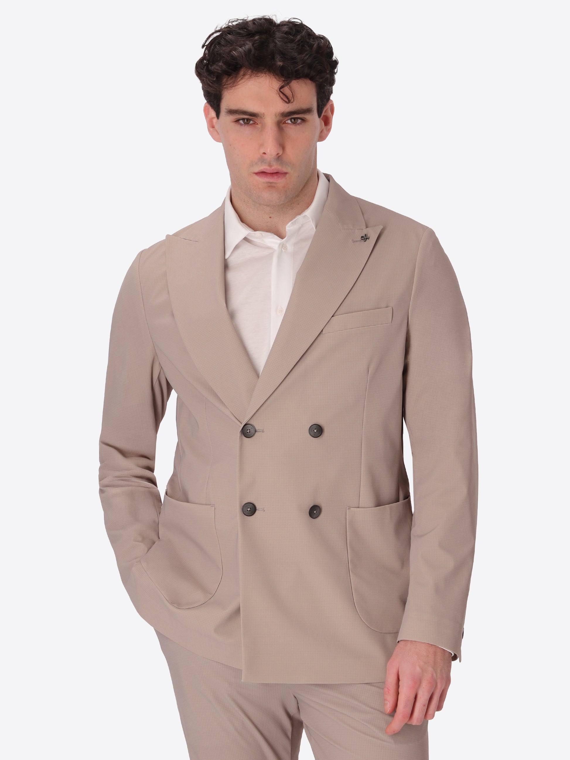 Giacca Doppiopetto High-Perform12 Sequoia In Tessuto Micro Disegno Stampato