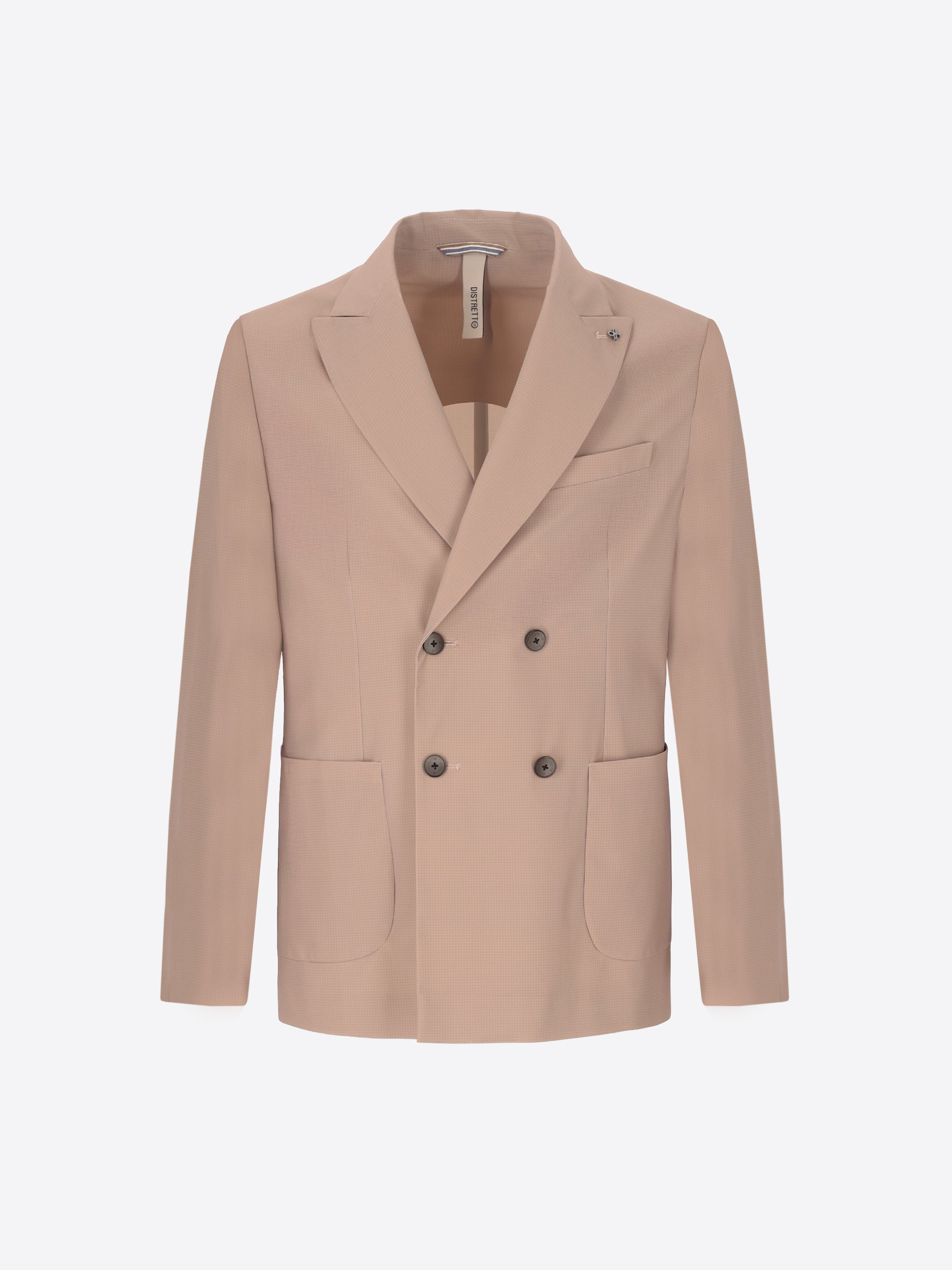 High-Perform12 Double-Breasted Jacket Sequoia In Printed Micro-Patterned Fabric