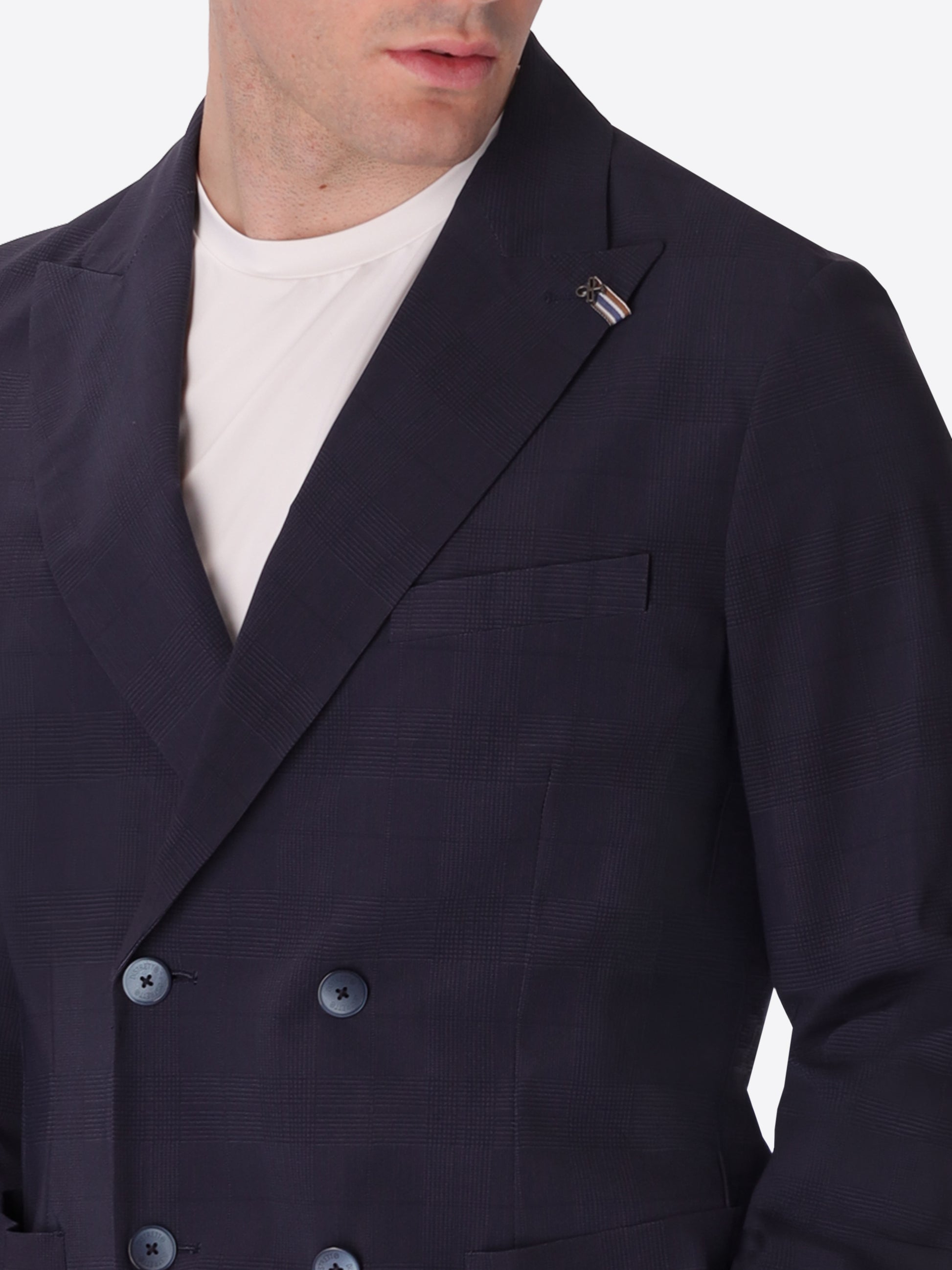 High-Perform12 Doppelreihige Jacke Quercia Aus Technischem Stretchgewebe Mit Prince-Of-Wales-Dessin