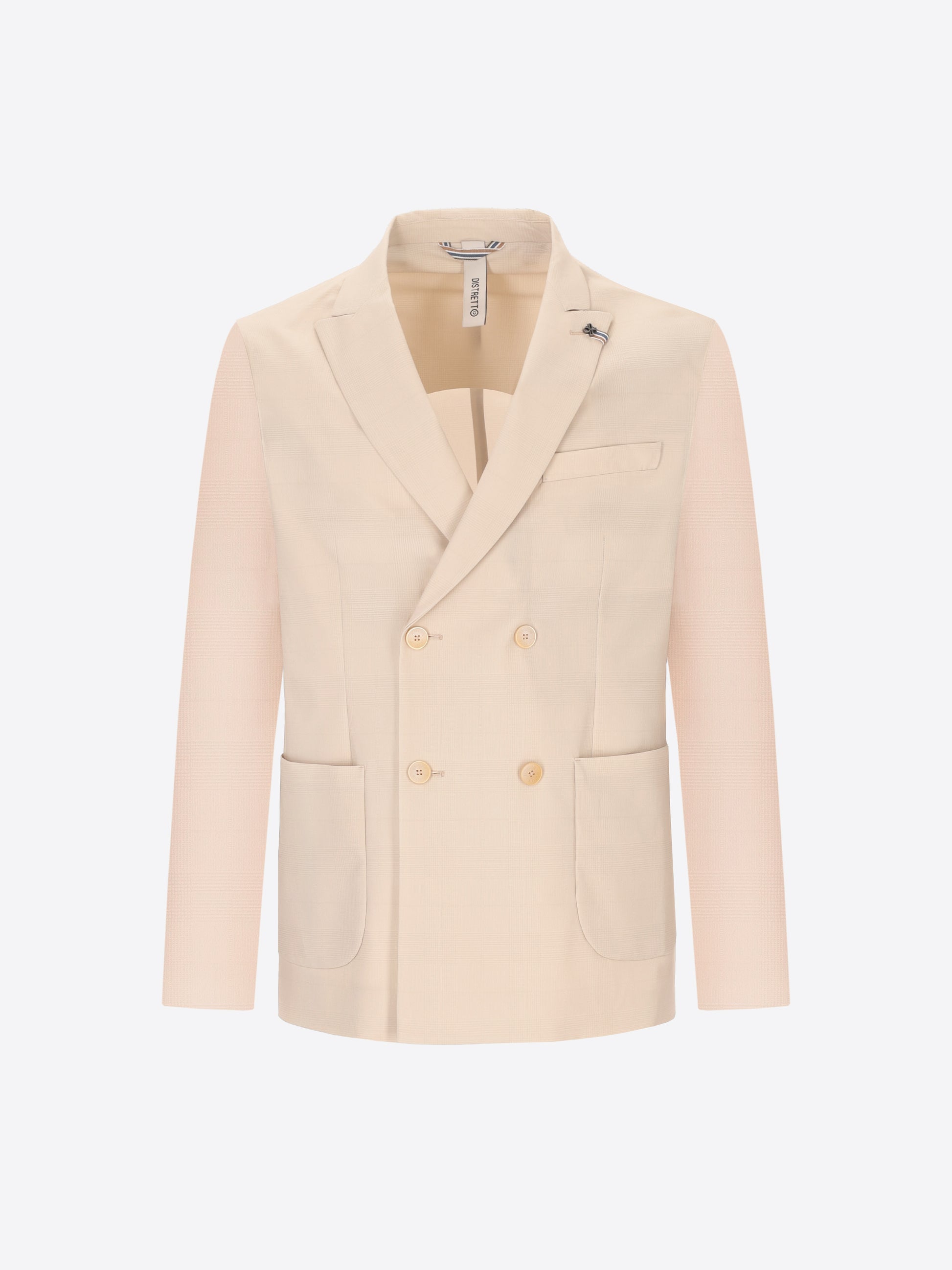High-Perform12 Double-Breasted Jacket Quercia In Technical Active Stretch Prince Of Wales Fabric