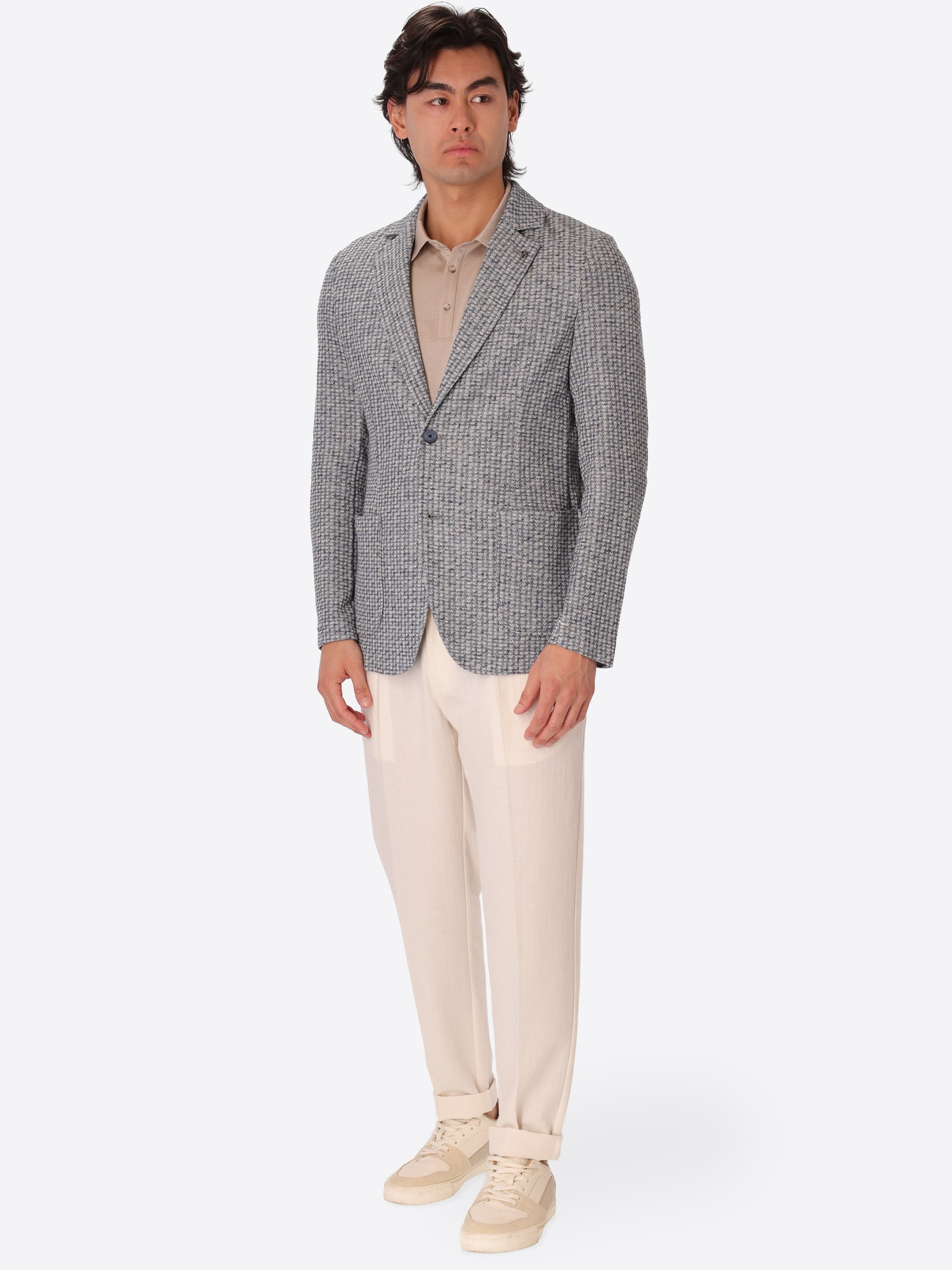 Giacca Nespolo In Tessuto Maglia Stretch Jacquard Pied De Poule