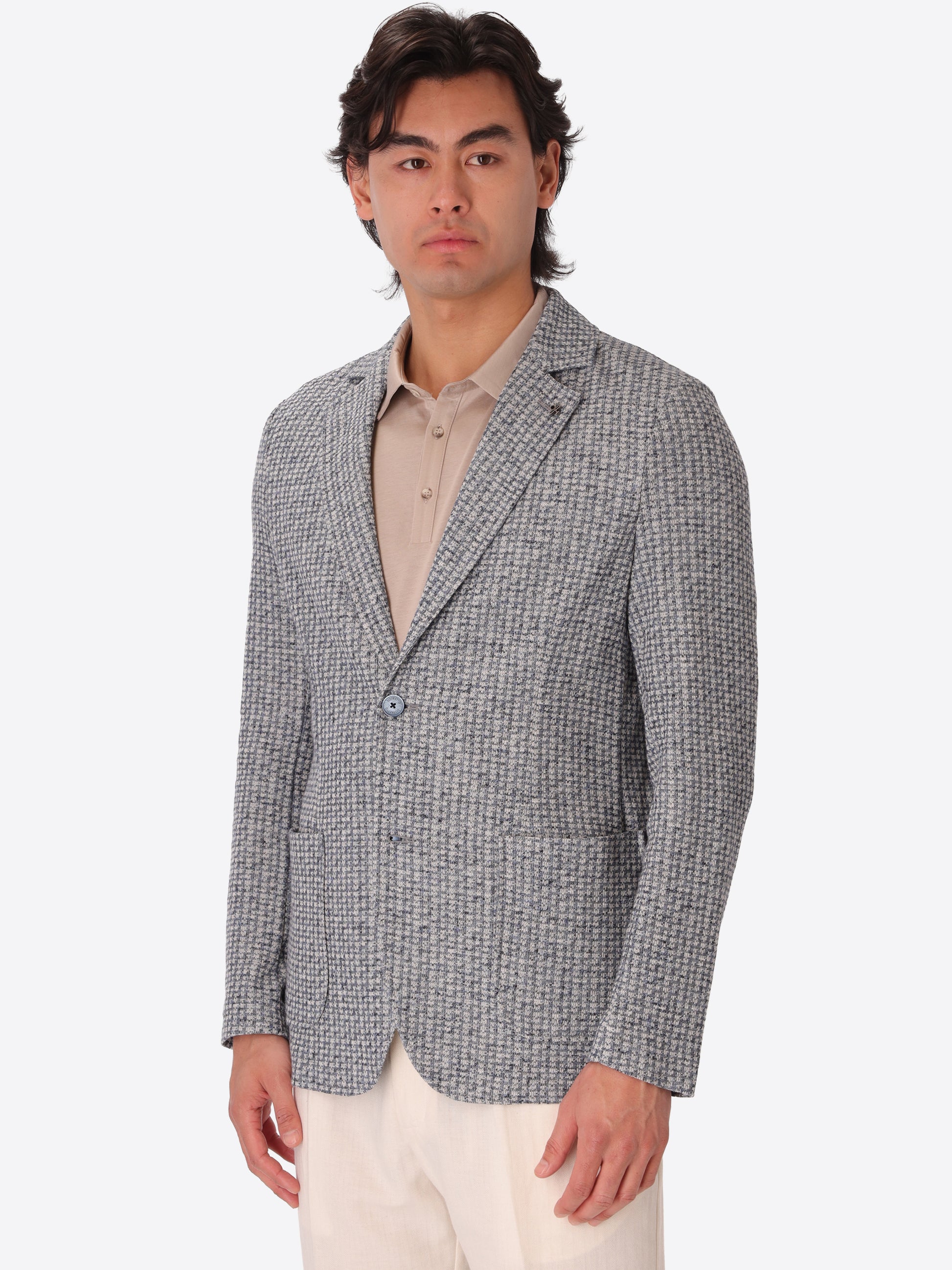 Giacca Nespolo In Tessuto Maglia Stretch Jacquard Pied De Poule