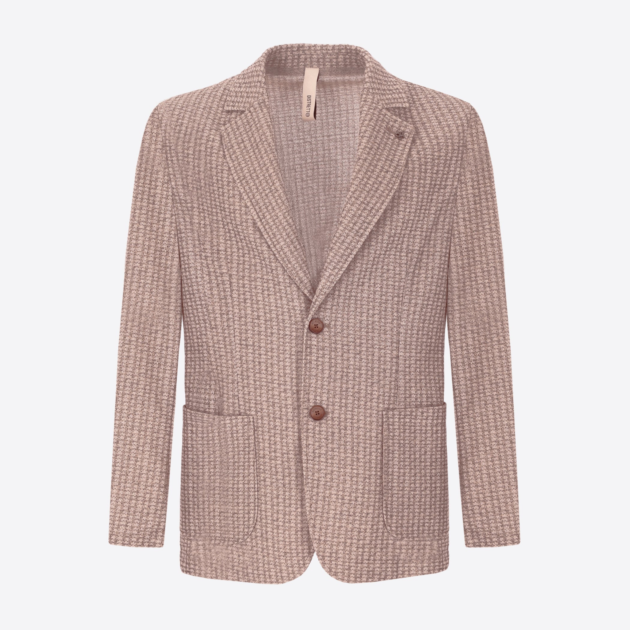 Jacket Nespolo In Stretch Knit Houndstooth Jacquard Fabric