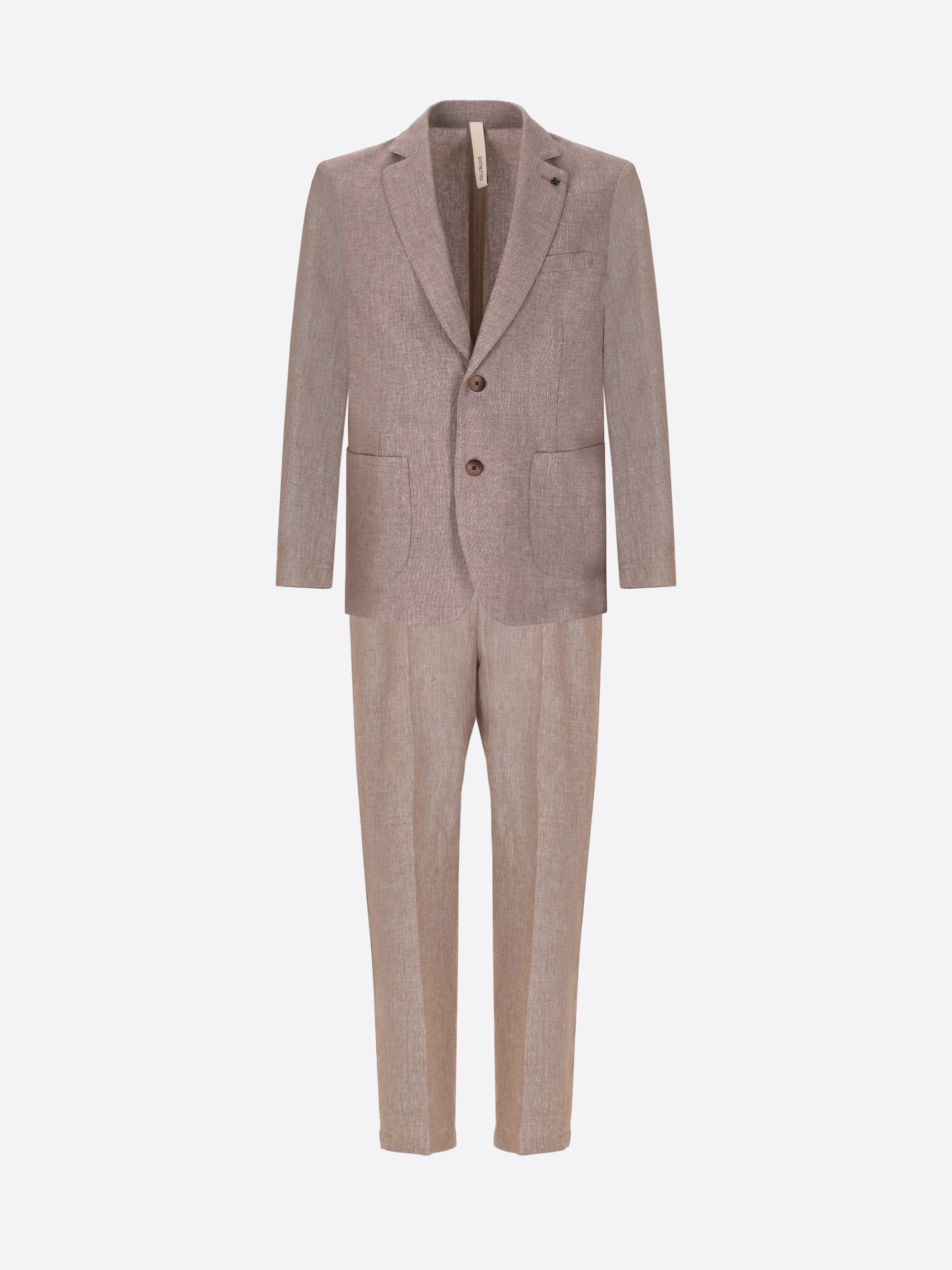 Certo Suit Mud In Soft-Touch Linen Blend Fabric