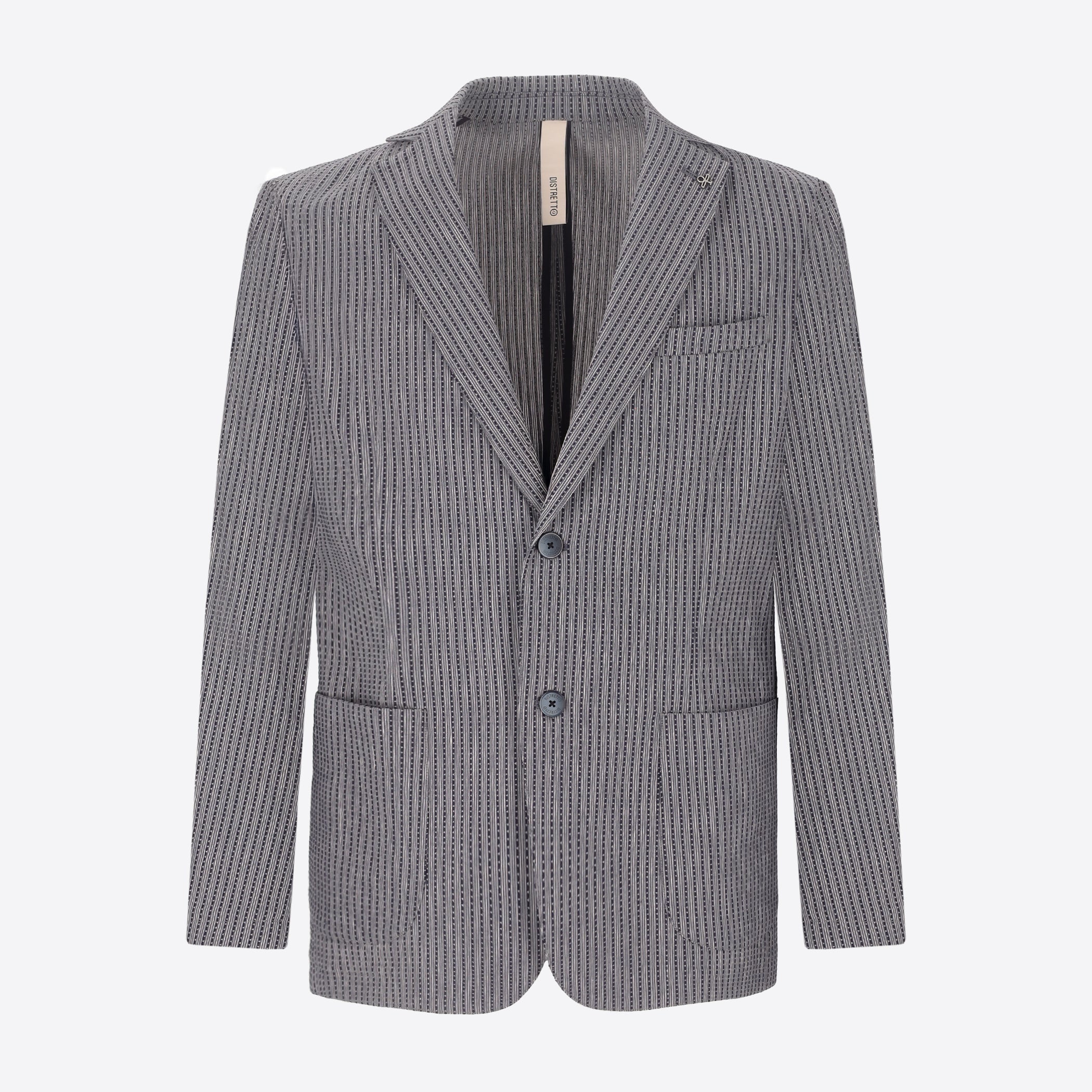 Jacket Acero In Super-Stretch Embossed Alternating Stripe Fabric