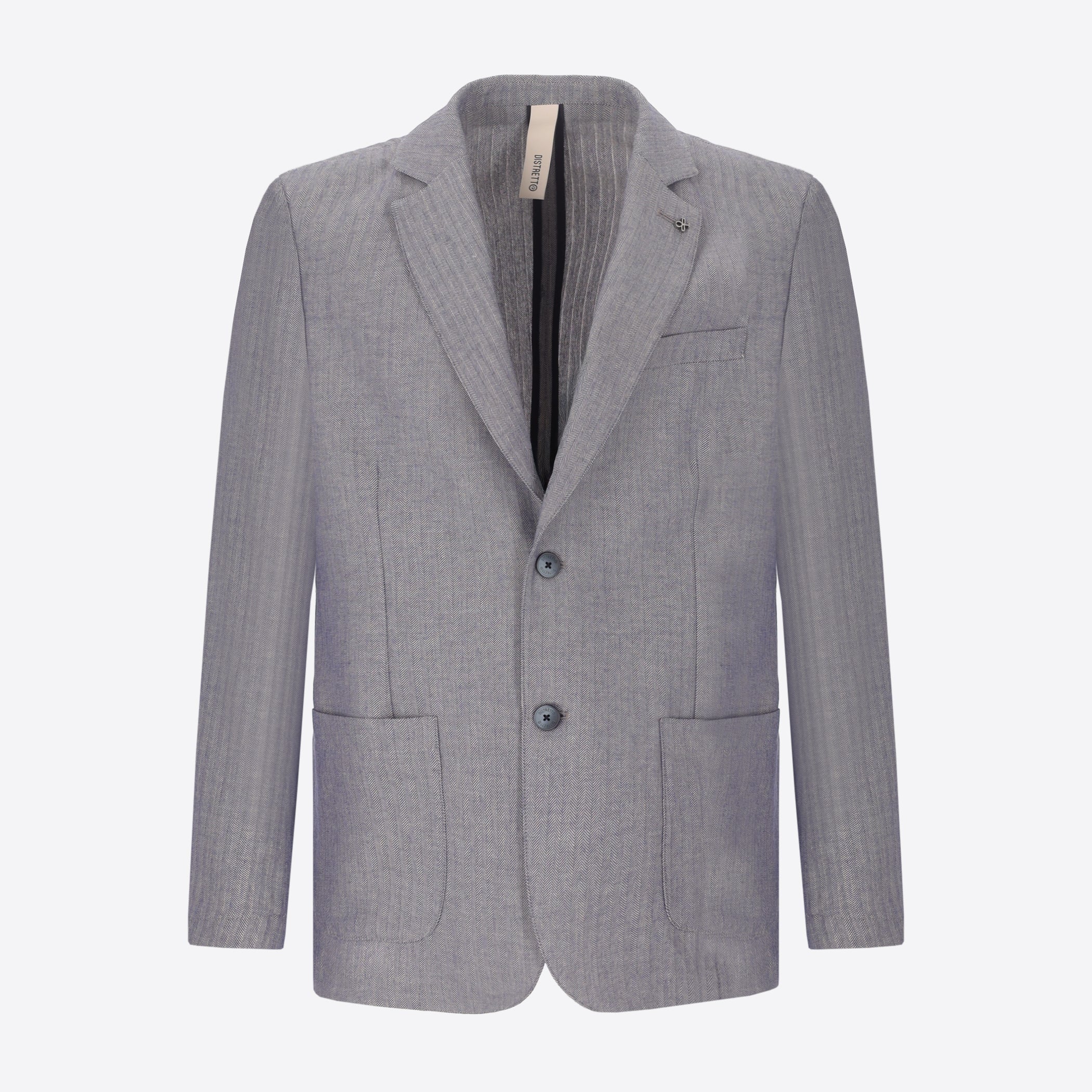 Jacket Trifoglio In Herringbone Pattern Lightweight Fabric