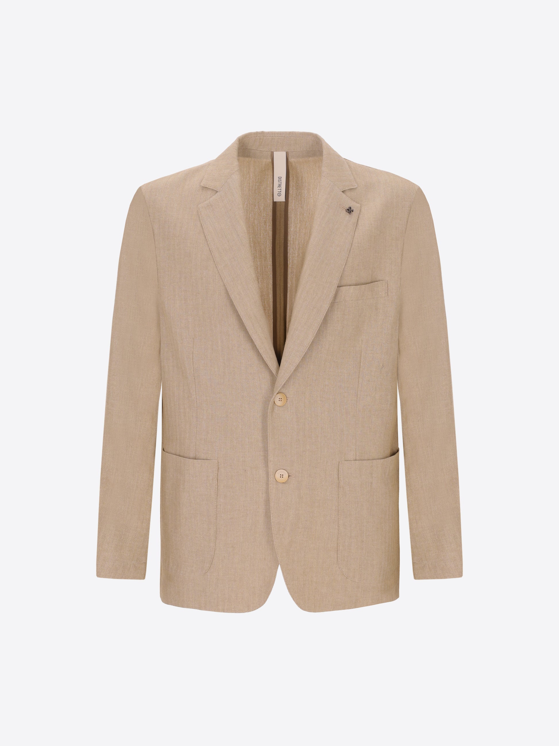 Jacket Trifoglio In Herringbone Pattern Lightweight Fabric