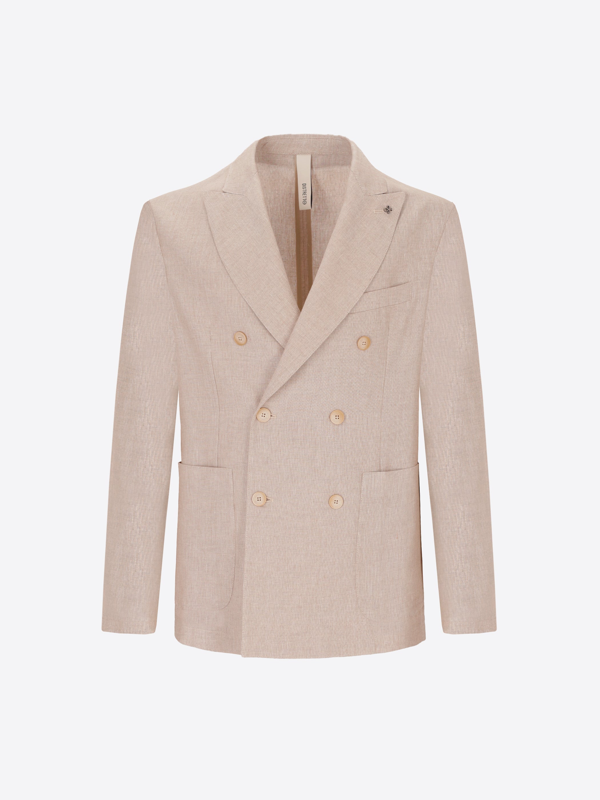 Giacca Doppiopetto Certo In Tessuto Misto Lino Mano Morbida