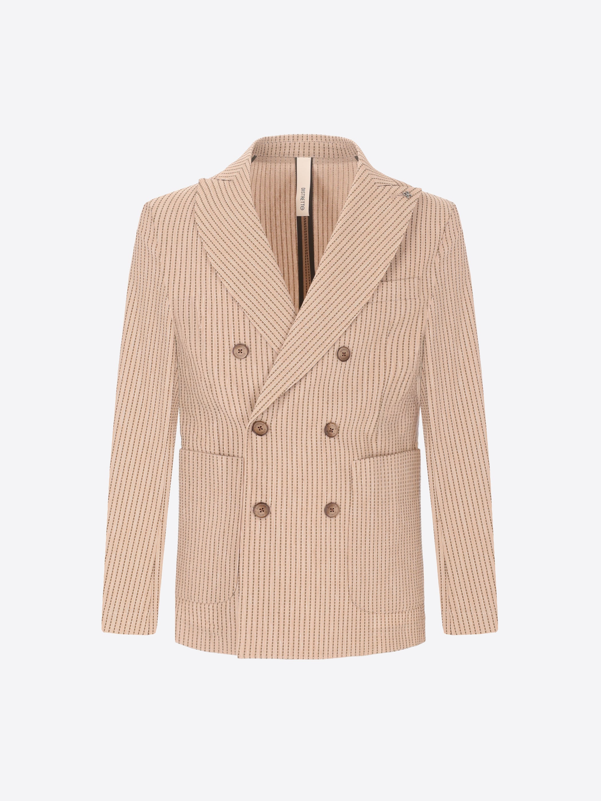 Acero Doppelreihig Jacke Aus Super-Stretch Strukturstreifen-Gewebe