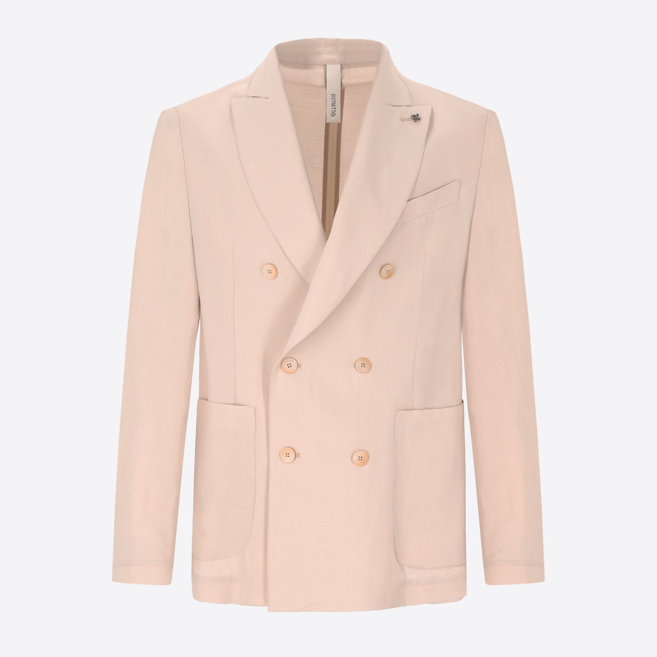 Double-Breasted Jacket Alloro In Lightweight Linen-Viscose Fabric