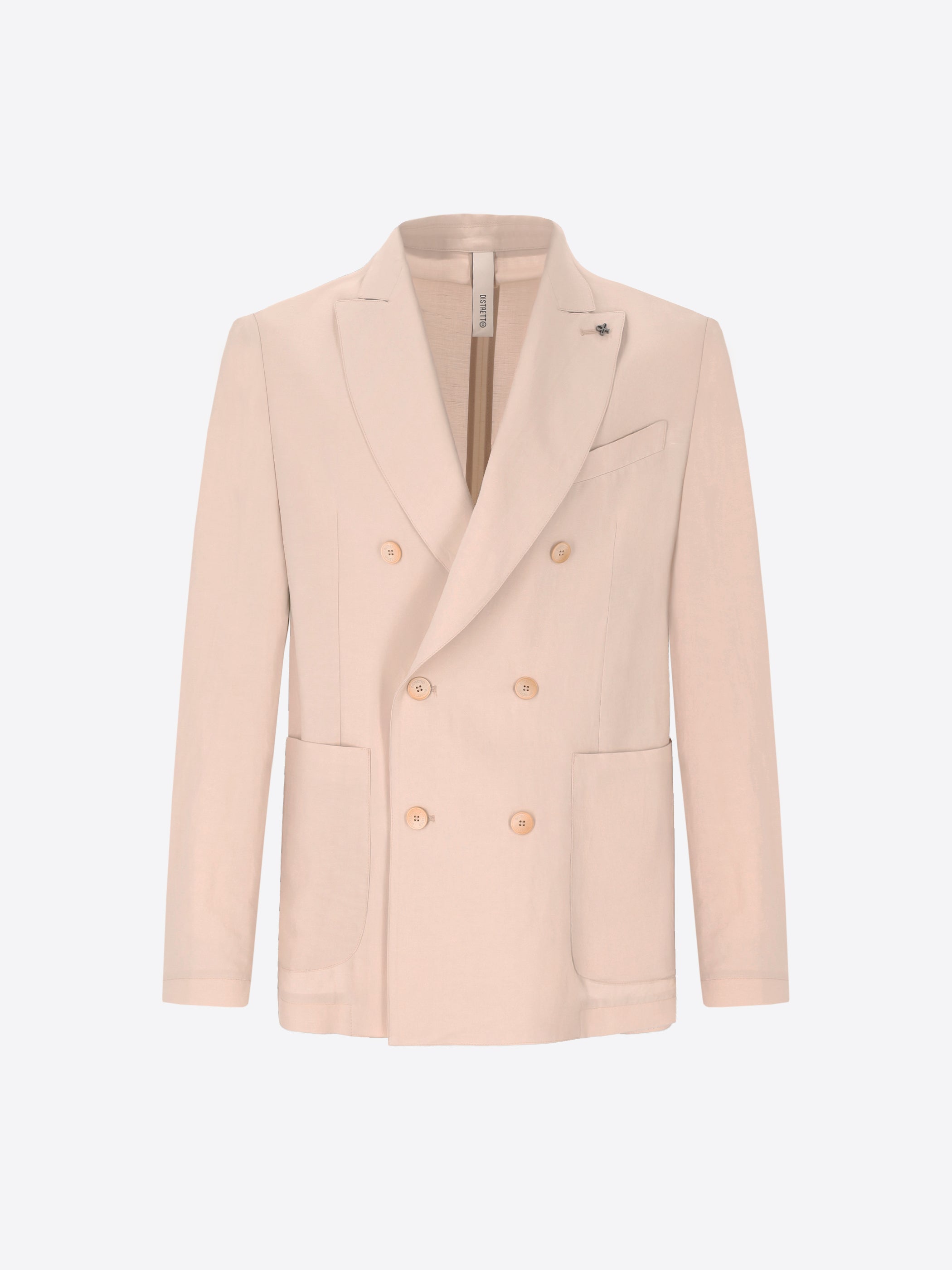 Giacca Doppiopetto Alloro In Tessuto Leggero Misto Lino Viscosa