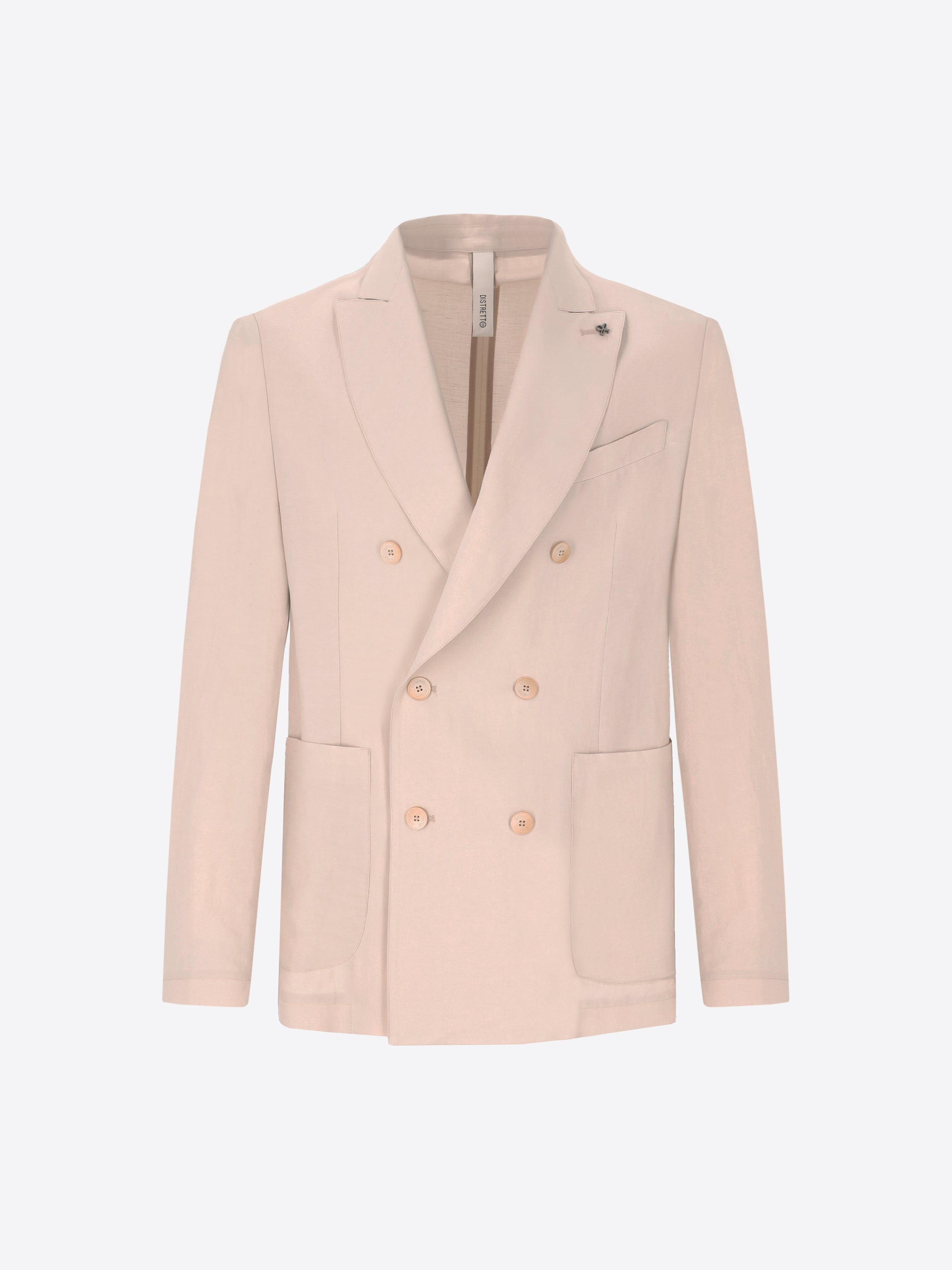 Double-Breasted Jacket Alloro In Lightweight Linen-Viscose Fabric