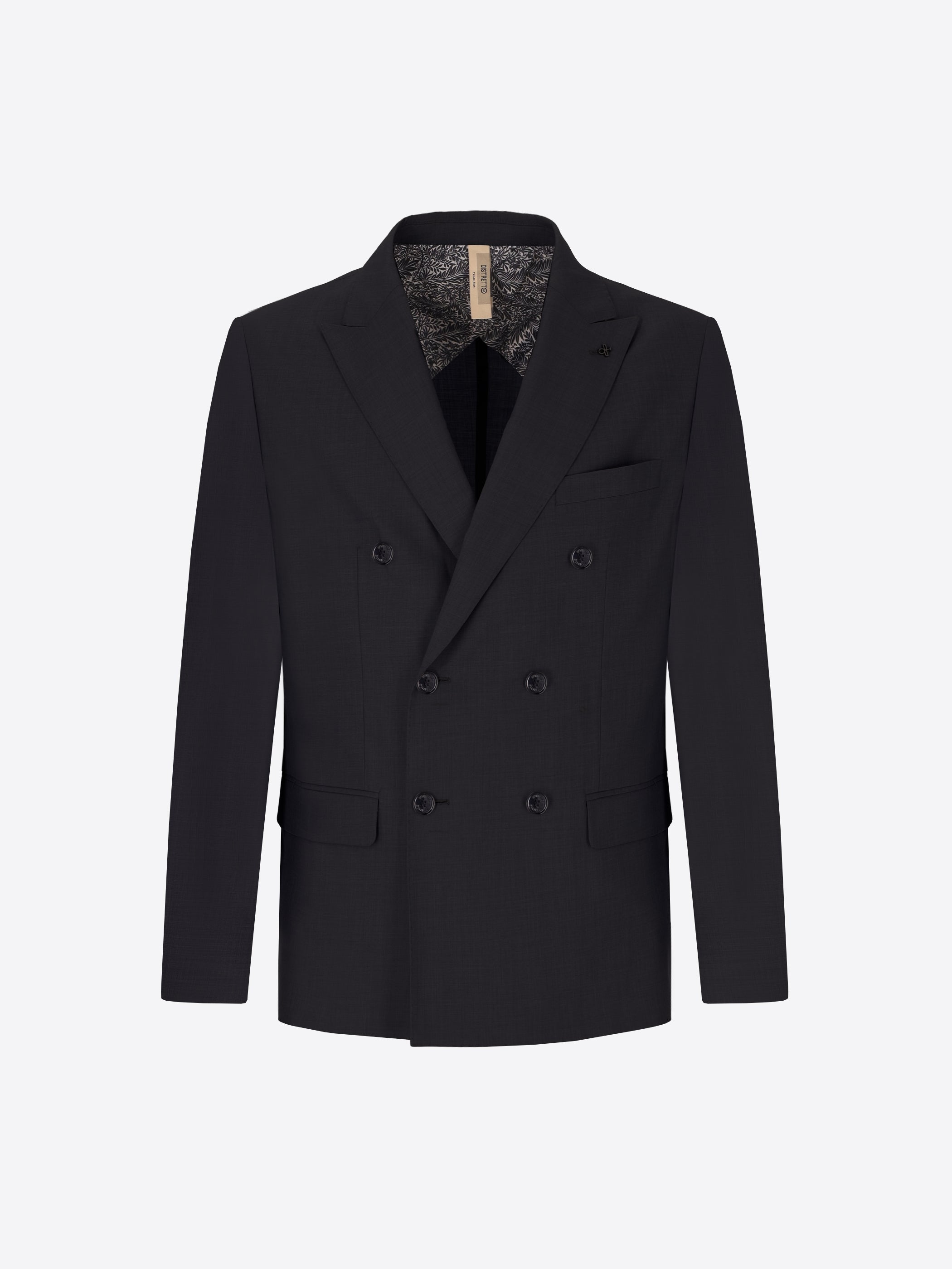Blue Double-Breasted Tailoring Suit Alabastro in Super-Comfort Cool Wool Effect Fabric