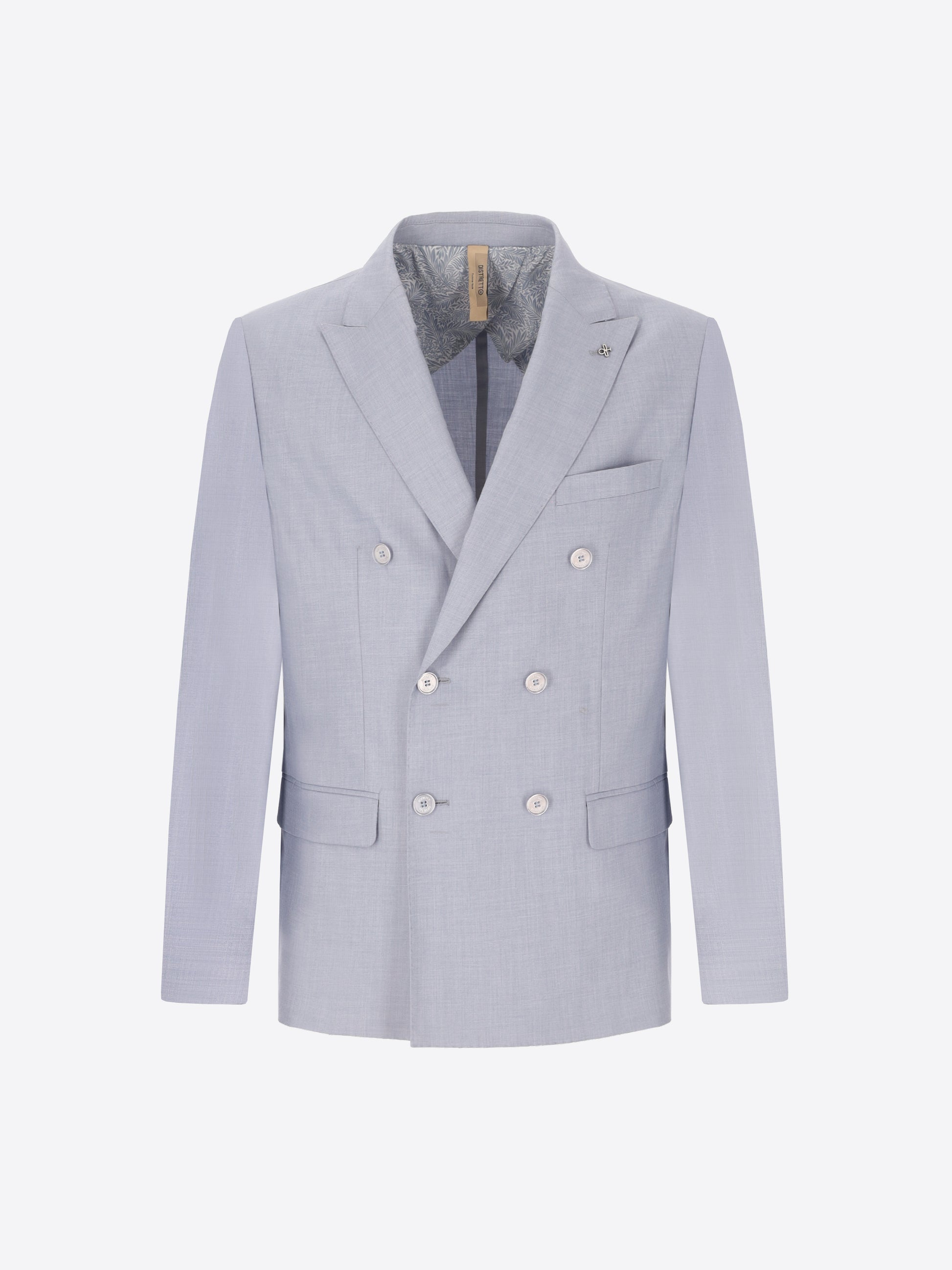 Sky Blue Double-Breasted Tailoring Suit Alabastro in Super-Comfort Cool Wool Effect Fabric