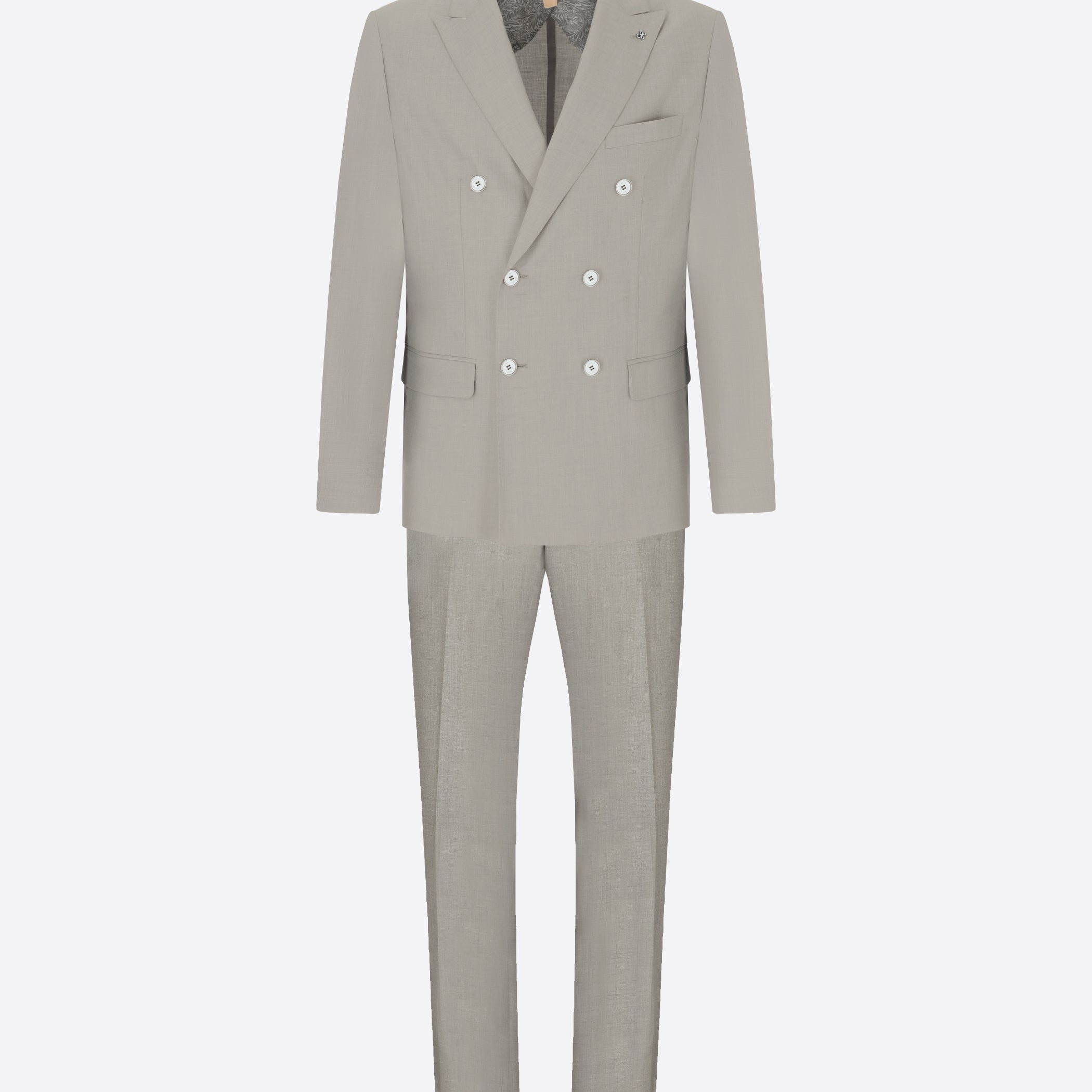 Sage Double-Breasted Tailoring Suit Alabastro in Super-Comfort Cool Wool Effect Fabric