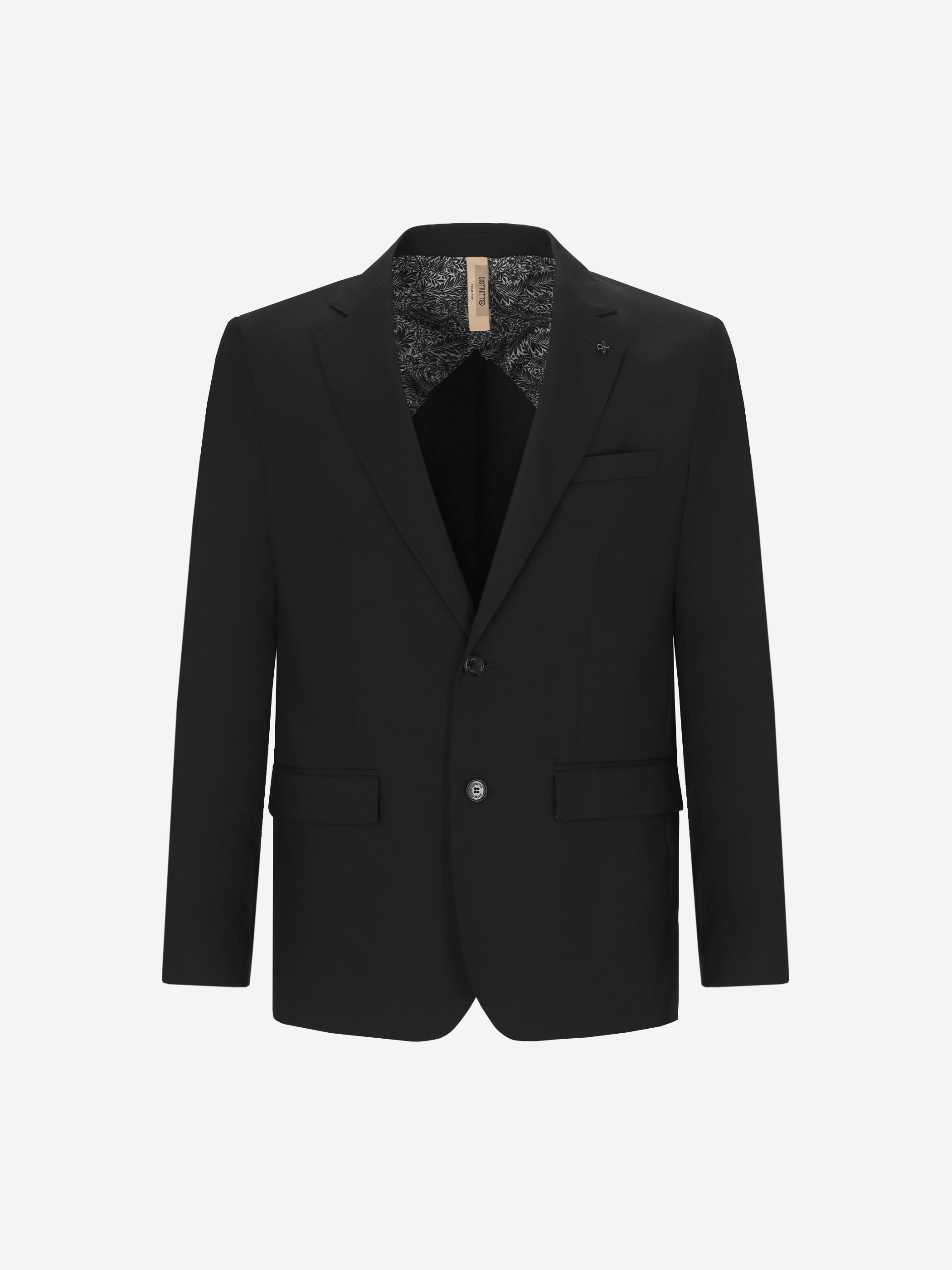 Black Semi-Tailored Suit Alabastro in Super-Comfort Cool Wool Effect Fabric