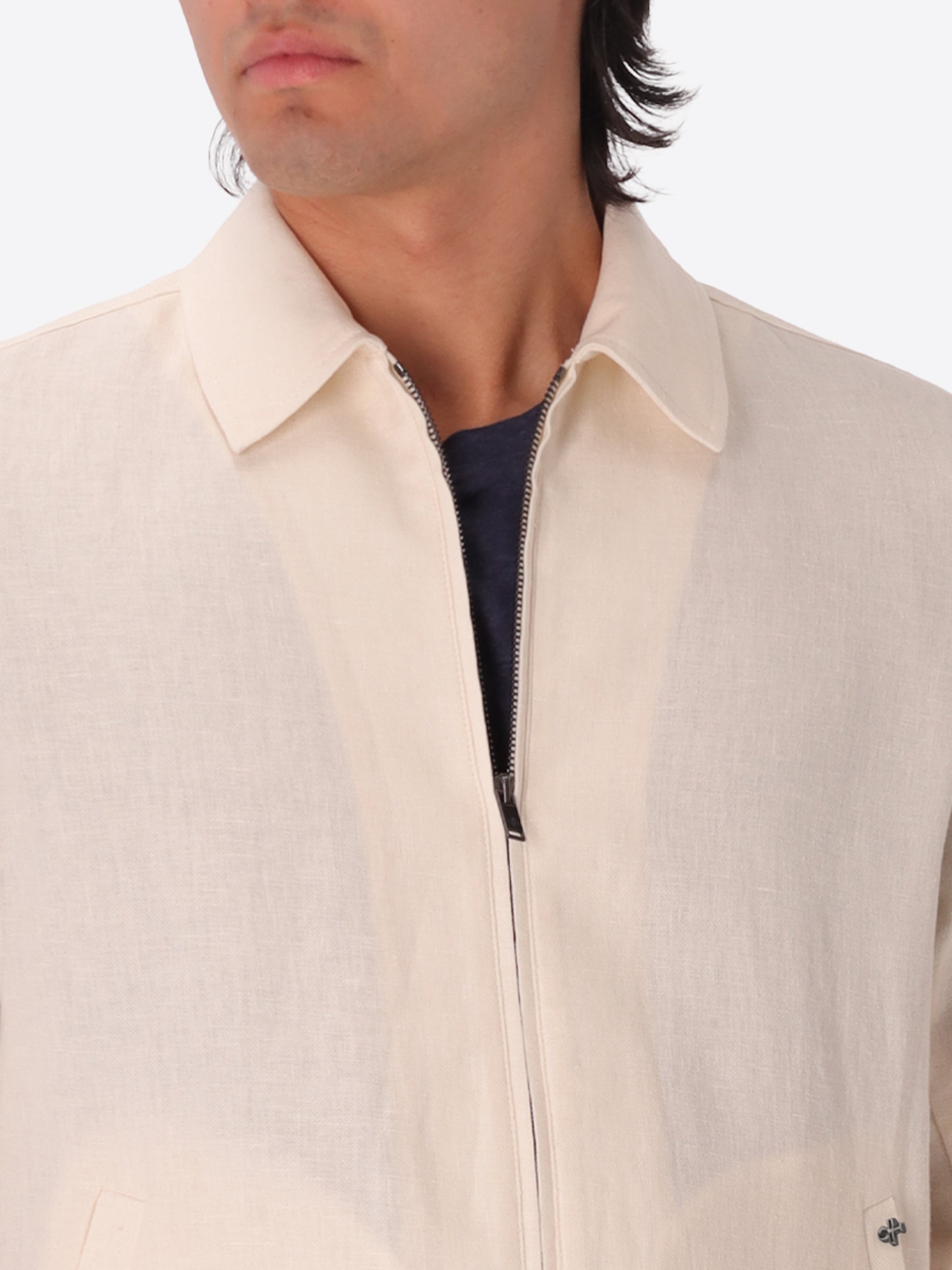 Certo Aviatorjacke Aus Weichem Leinenmischgewebe