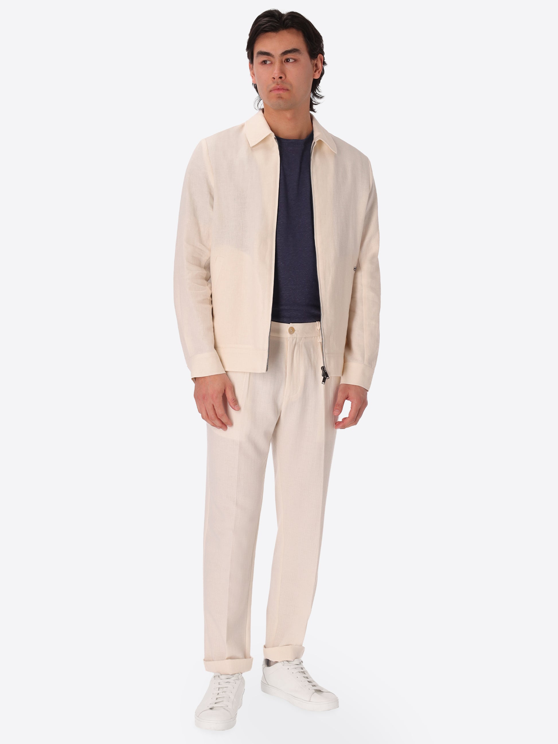 Certo Aviatorjacke Aus Weichem Leinenmischgewebe