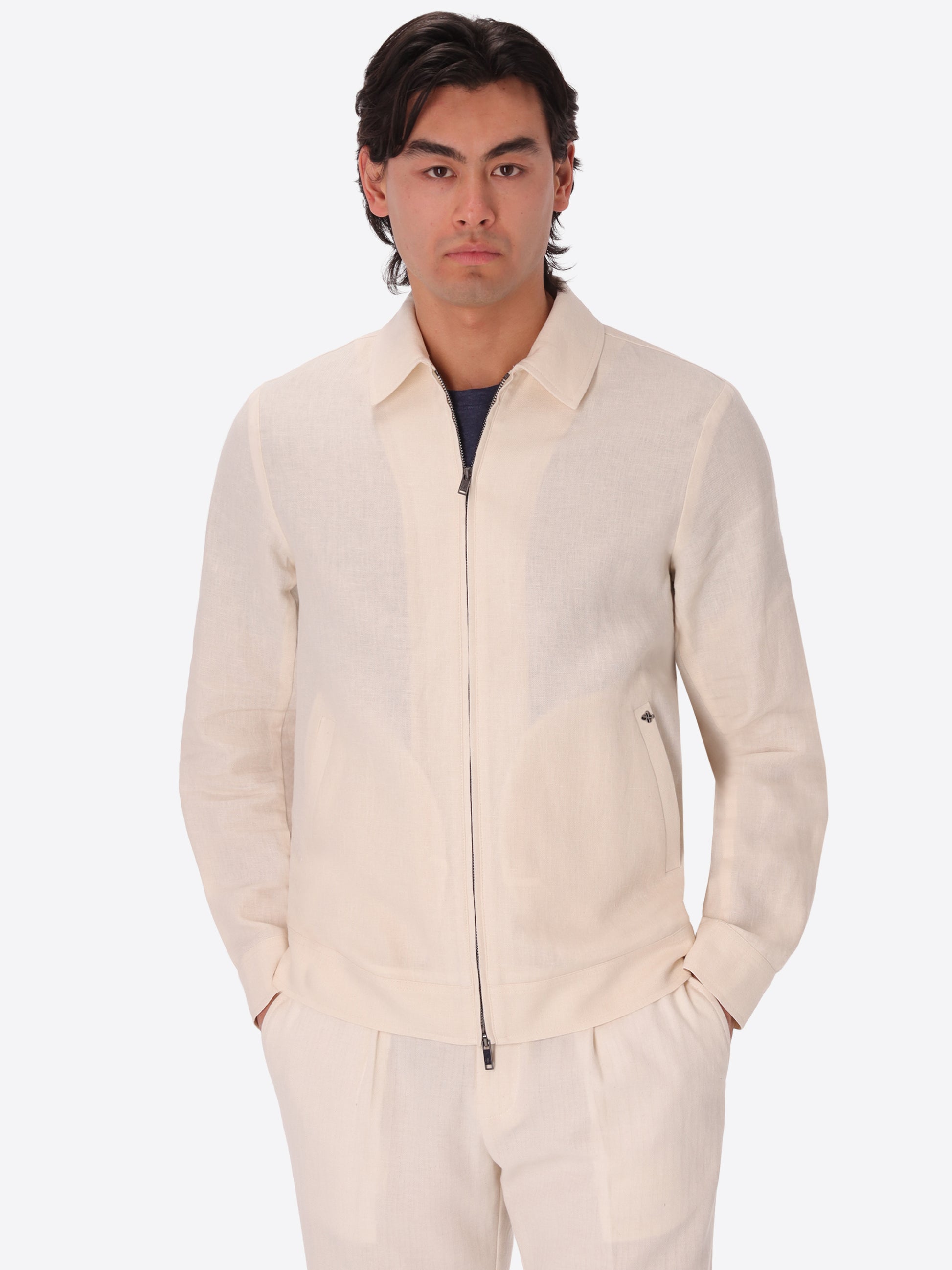 Certo Aviatorjacke Aus Weichem Leinenmischgewebe