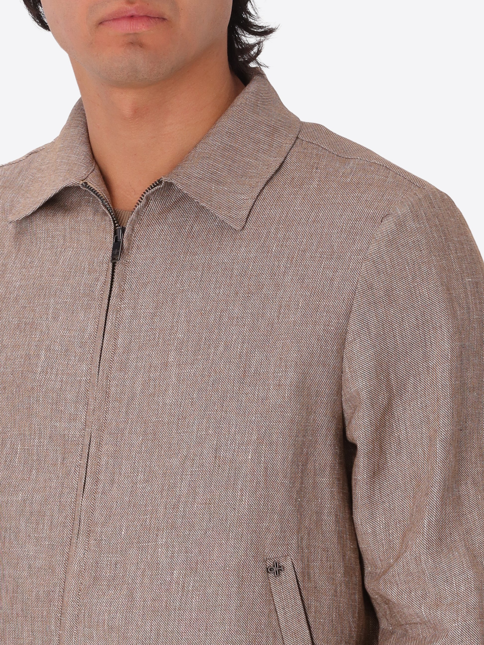 Certo Aviatorjacke Aus Weichem Leinenmischgewebe