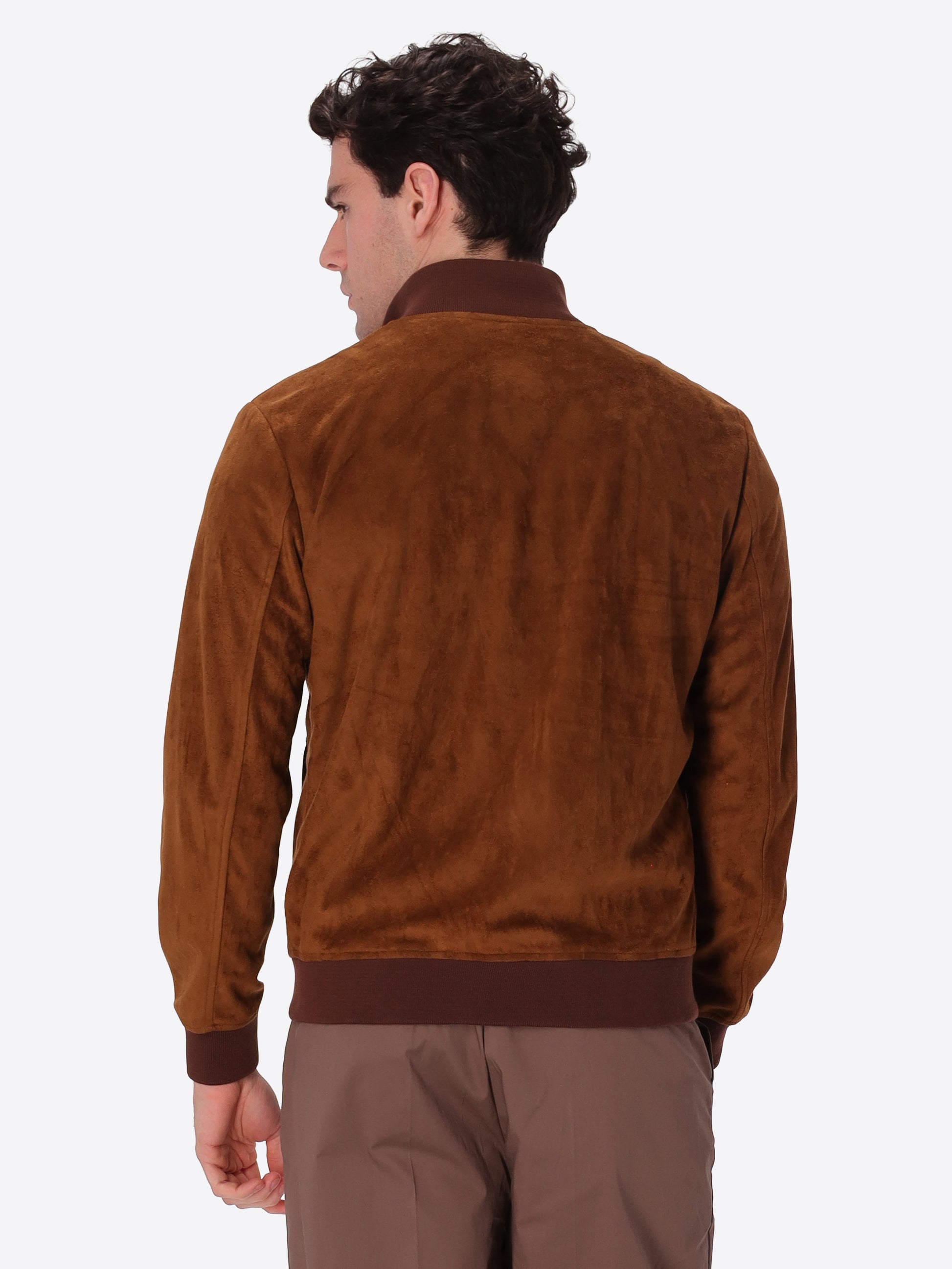 Albero Bomber Aus Eco-Wildleder Mit Meliertem Jersey-Innenmaterial
