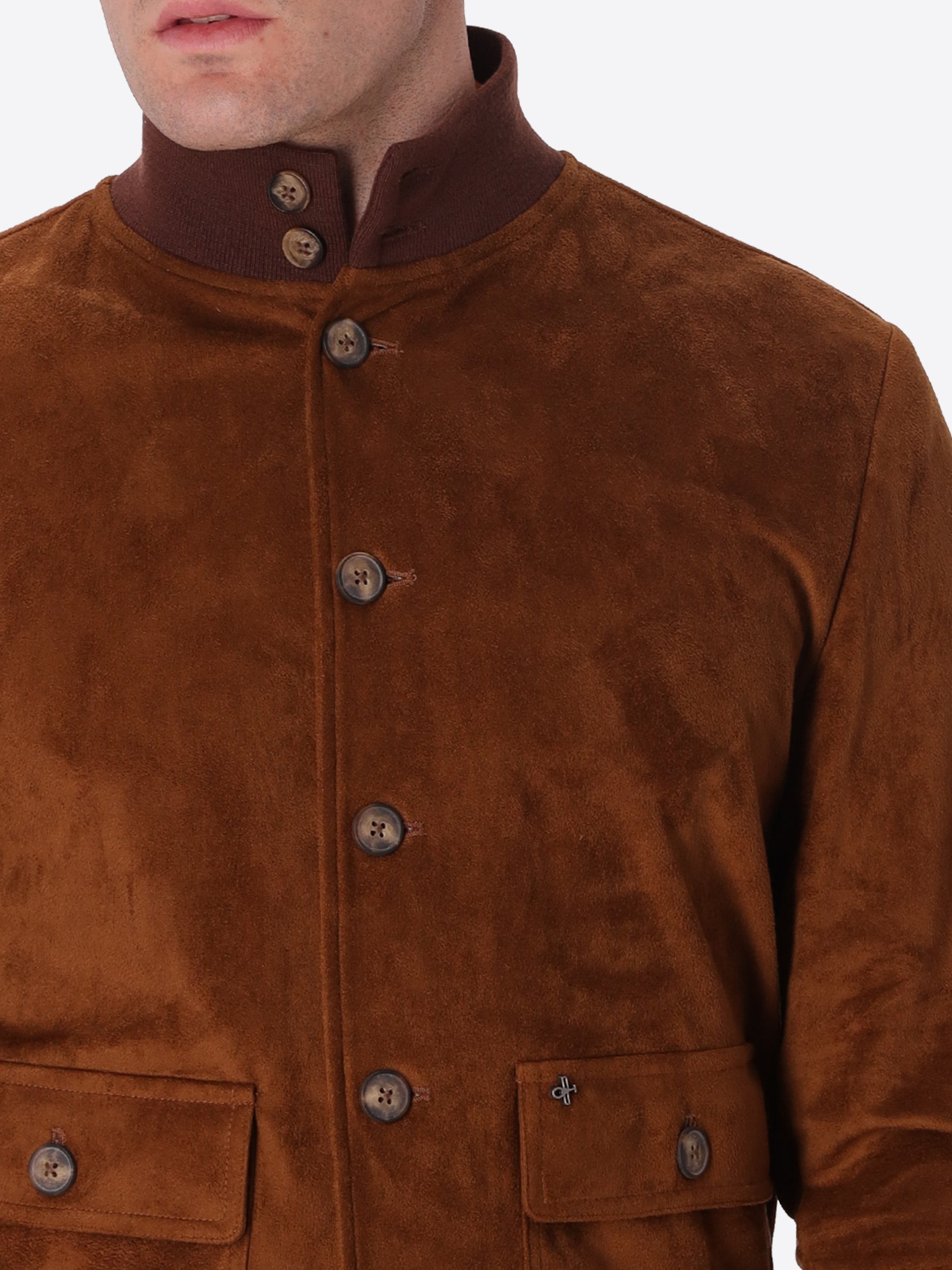 Albero Bomber Aus Eco-Wildleder Mit Meliertem Jersey-Innenmaterial