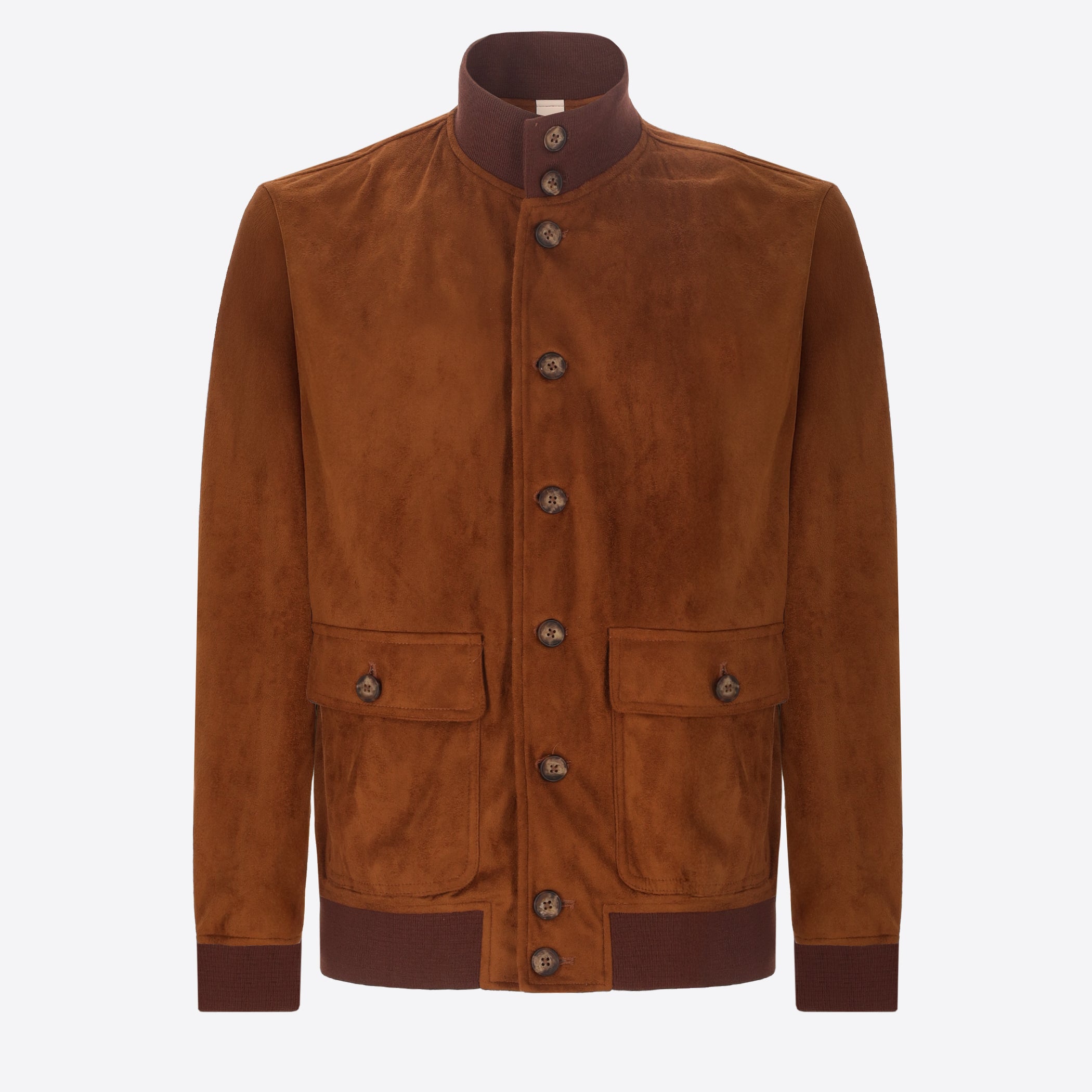 Albero Bomber Aus Eco-Wildleder Mit Meliertem Jersey-Innenmaterial