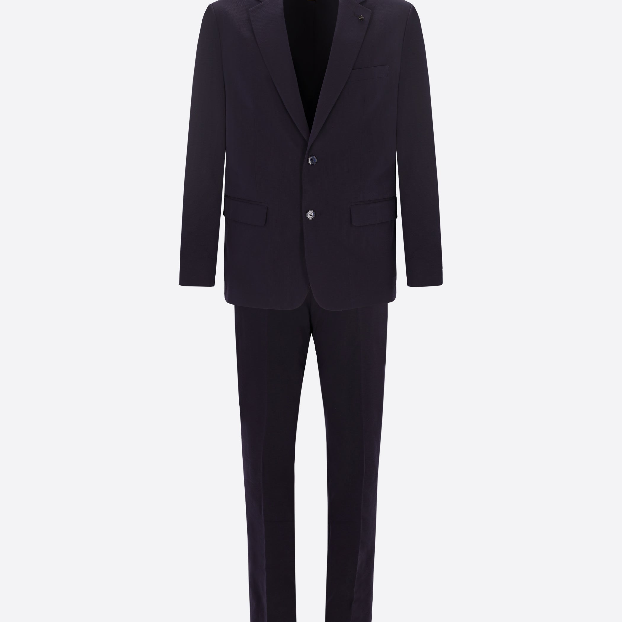 Blue Suit Arezzo In Super-Comfort Embossed Fine Stripe Fabric