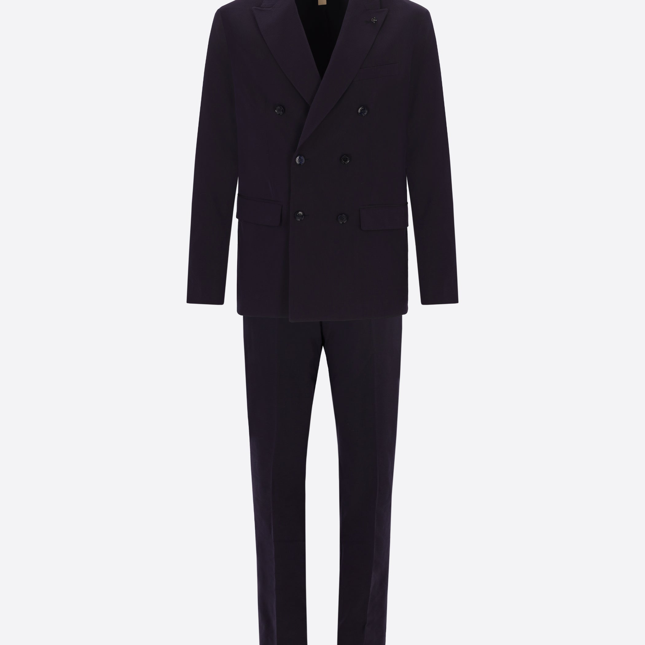 Blue Suit Arezzo In Super-Comfort Embossed Fine Stripe Fabric