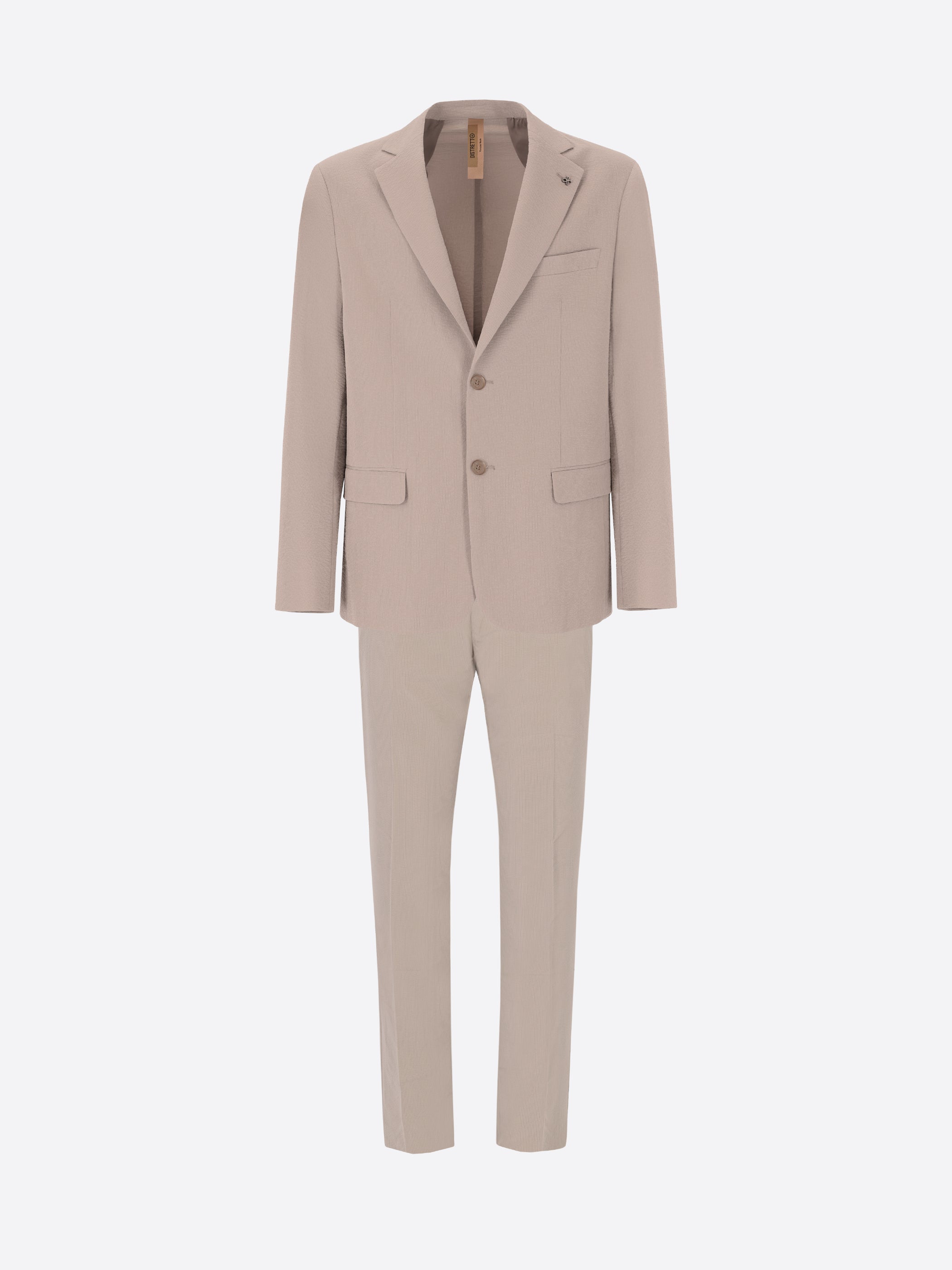 Light Grey Suit Arezzo In Super-Comfort Embossed Fine Stripe Fabric