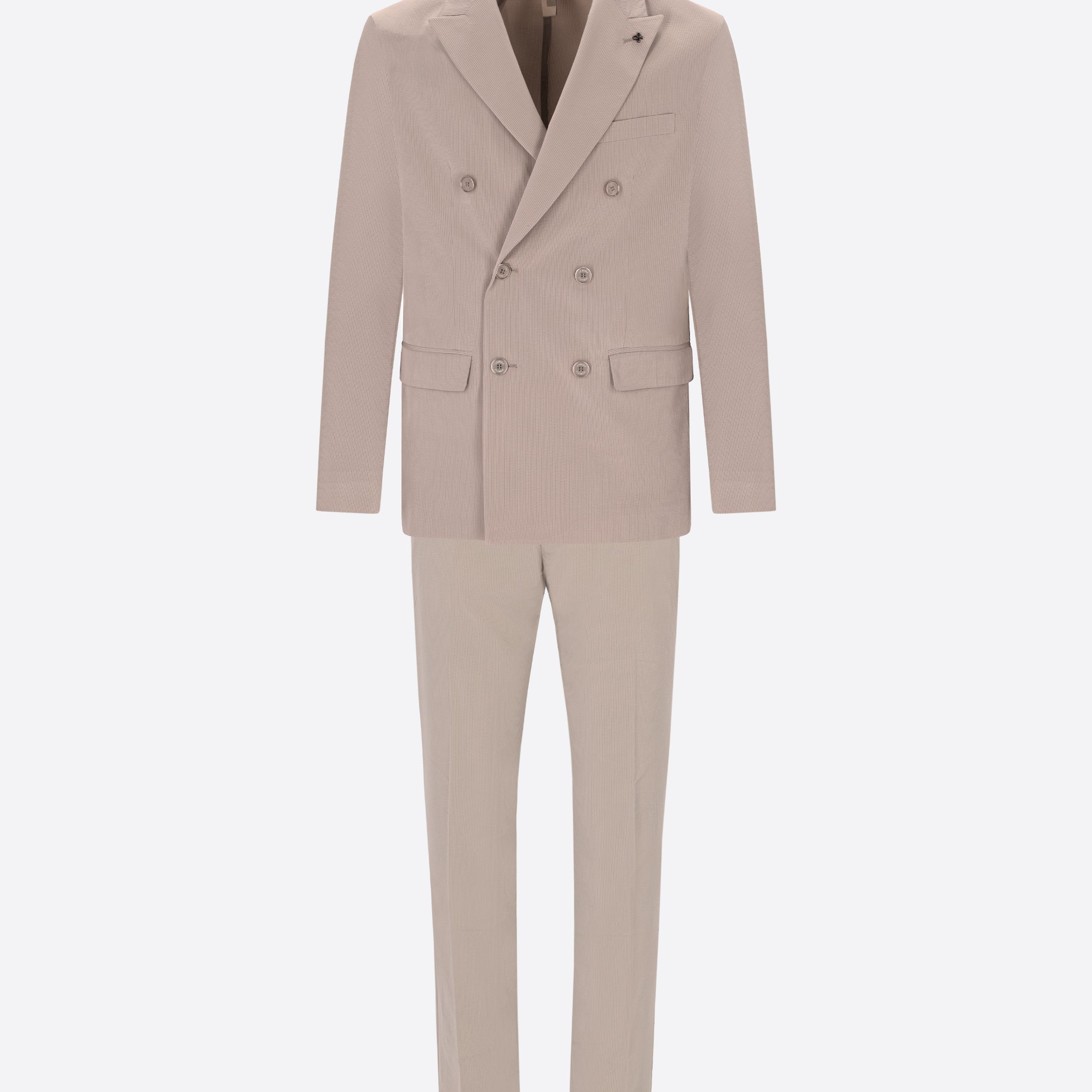 Suit Arezzo Light Grey In Super-Comfort Embossed Fine Stripe Fabric