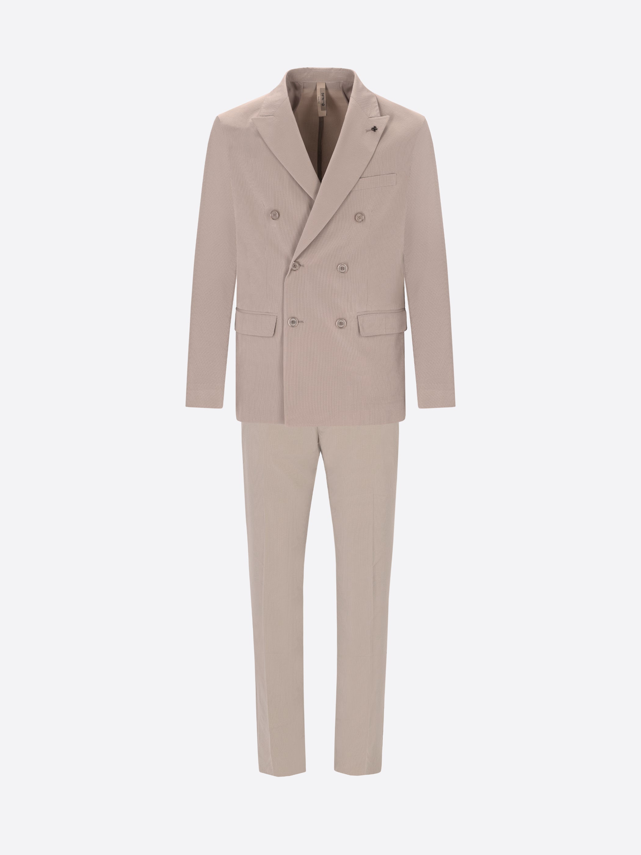 Suit Arezzo Light Grey In Super-Comfort Embossed Fine Stripe Fabric