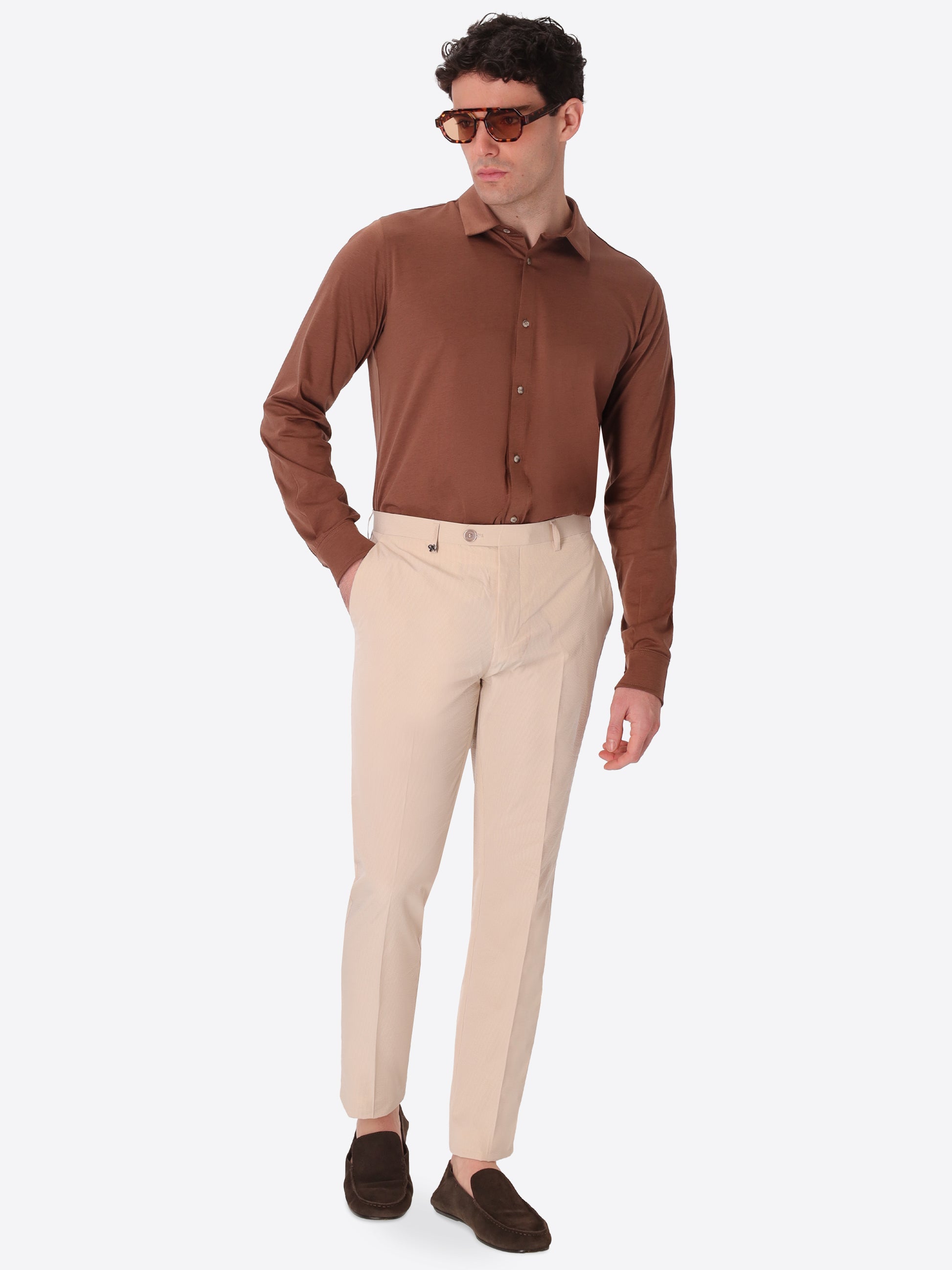 Arezzo Tailoring-HoseAus Super-Comfort Feinstruktur-Streifen-Gewebe