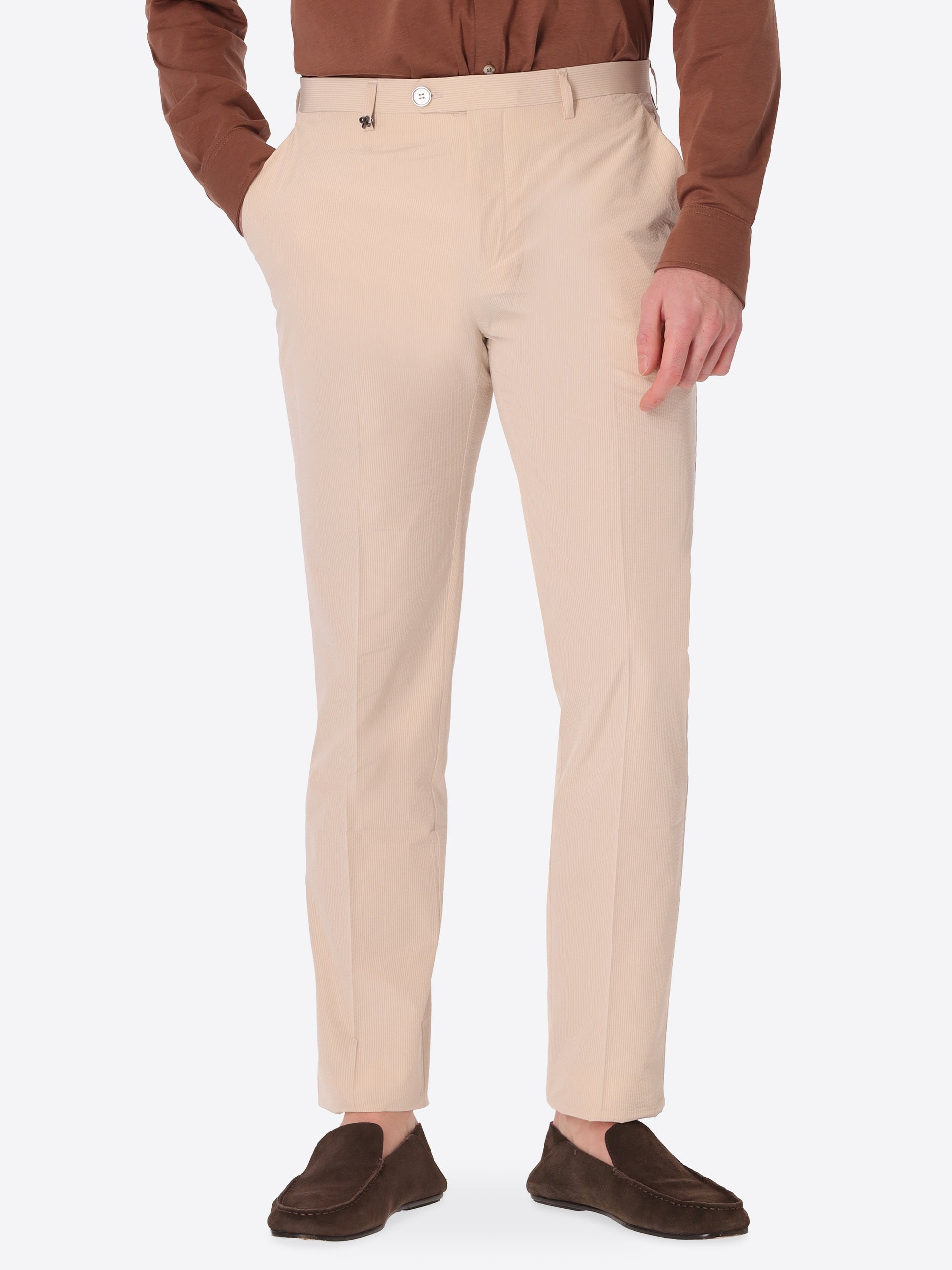 Arezzo Tailoring-HoseAus Super-Comfort Feinstruktur-Streifen-Gewebe